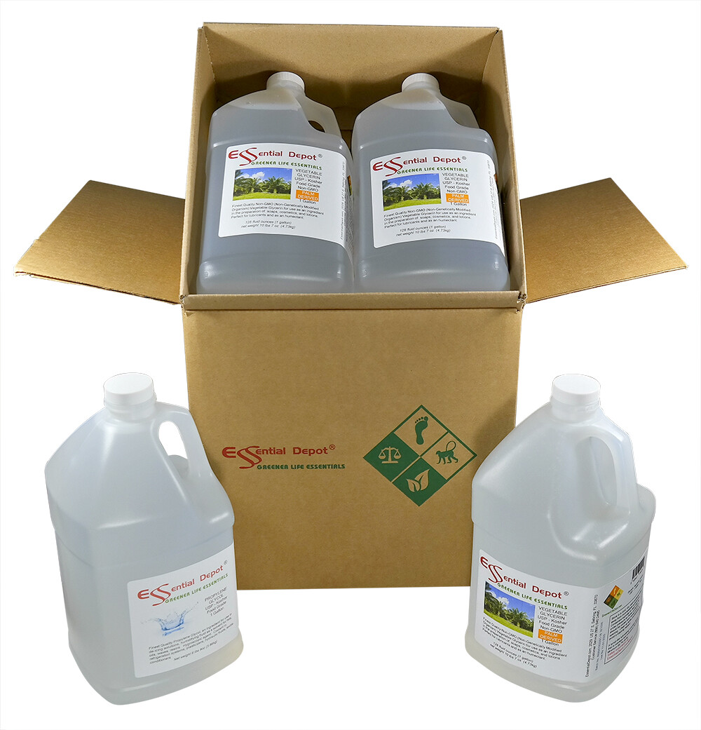 glyCUBE – 3 Gal PALM DERIVED Vegetable Glycerin & 1 Gal Propylene Glycol – USP