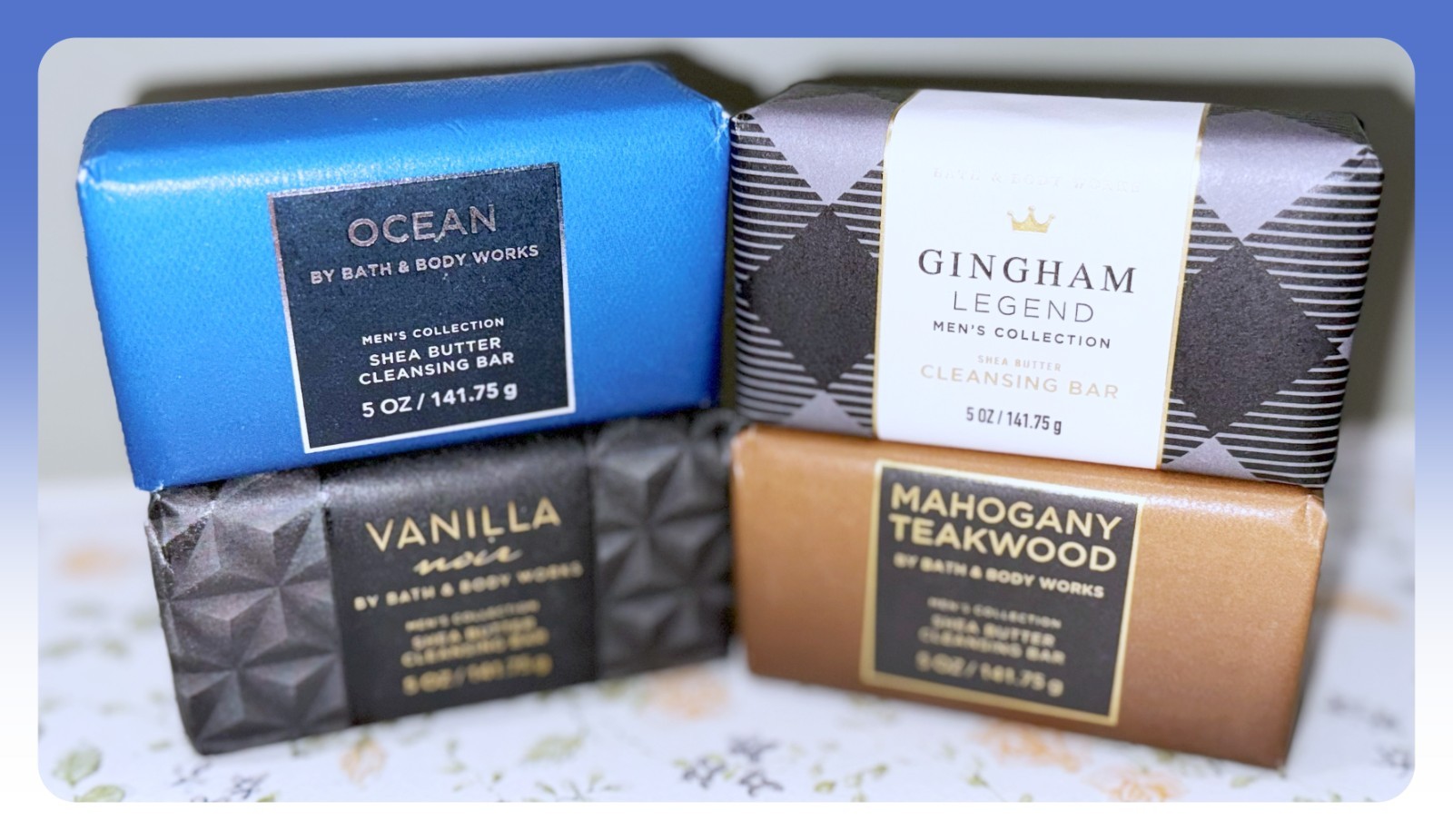 Bath & Body Works 5oz Men’s Collection Variety Shea Butter Cleansing Bar Soap x4
