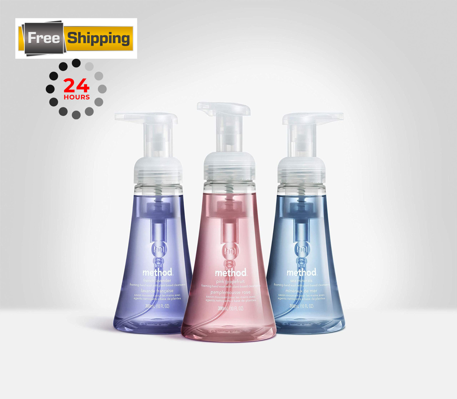Method Foaming Hand Soap, Sweet Water, Paraben 10 Fl Oz (Pack of 3), WHITE