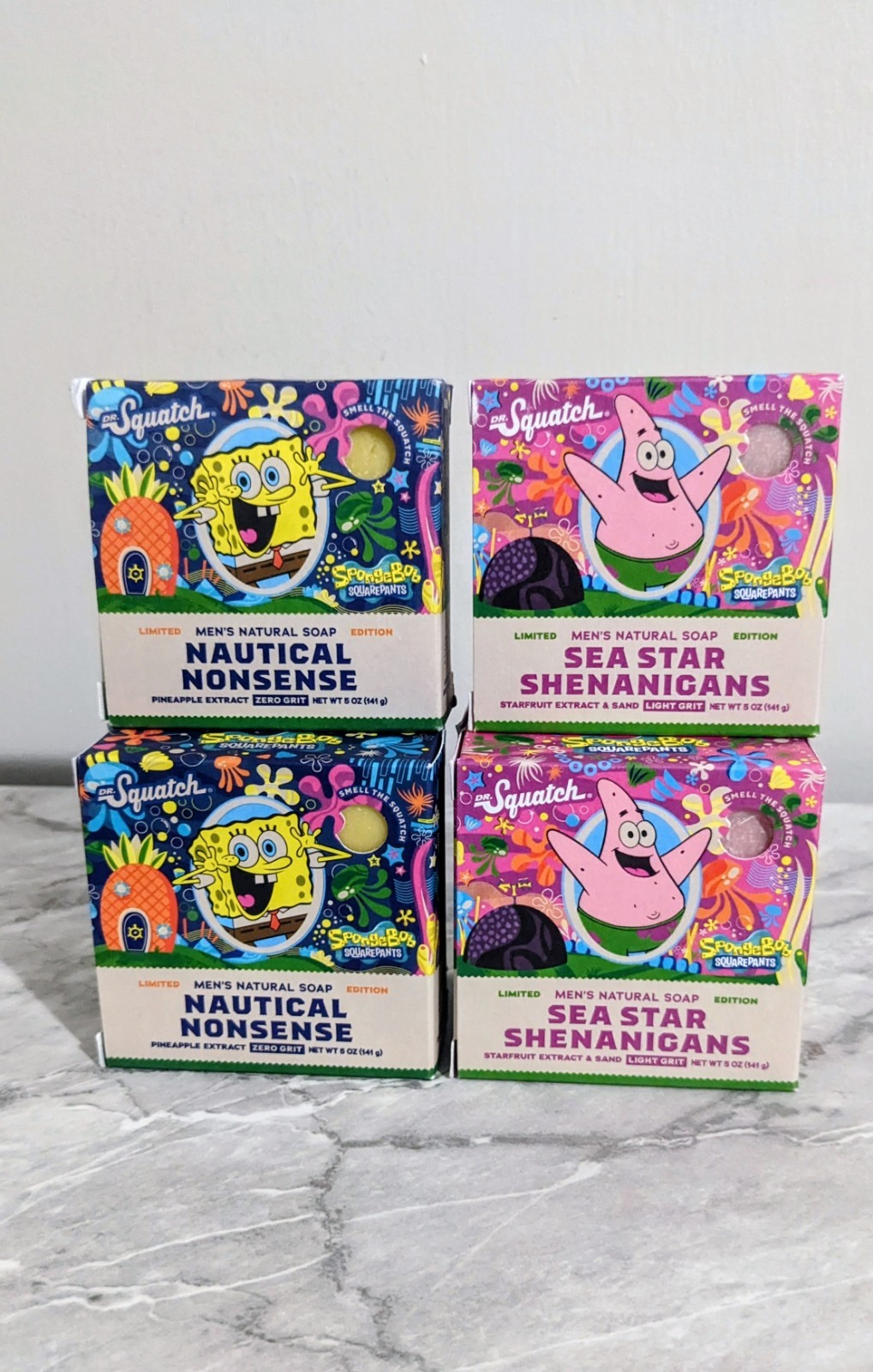 SpongeBob Soap Nautical Nonsense Sea Star Shenanigans Men’s Bar Bath Soap 6 Bars