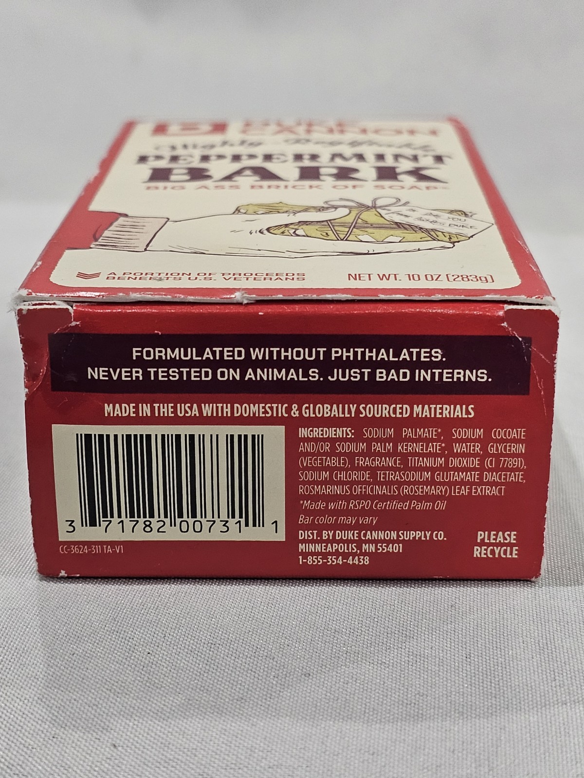 Duke Cannon Peppermint Bark Scent Bar Soap Holiday Collection 10 oz ▪︎ NEW