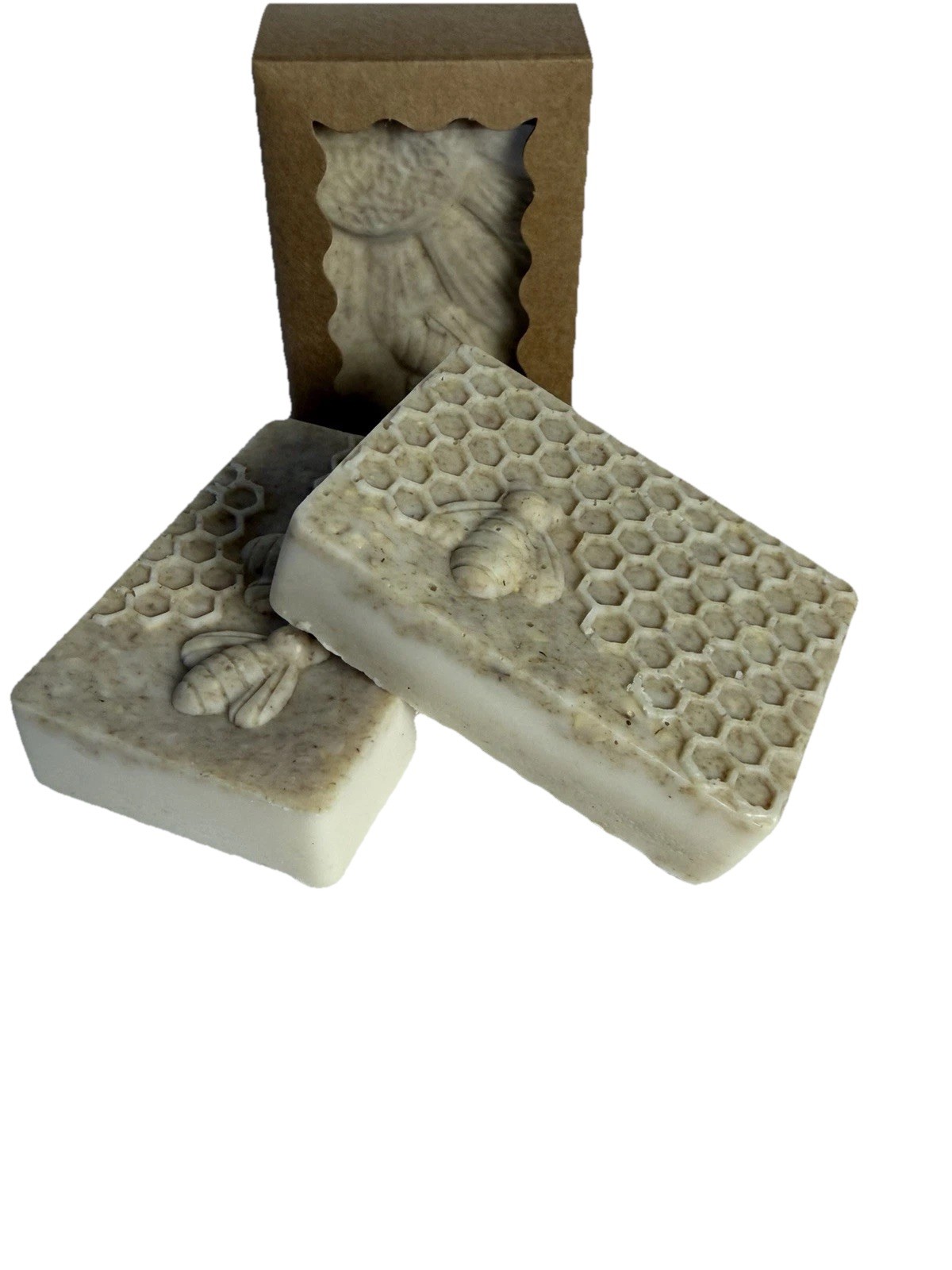 Homemade All Natural Goat milkHoneycomb Bee Design Body Bar Soap Regular Size