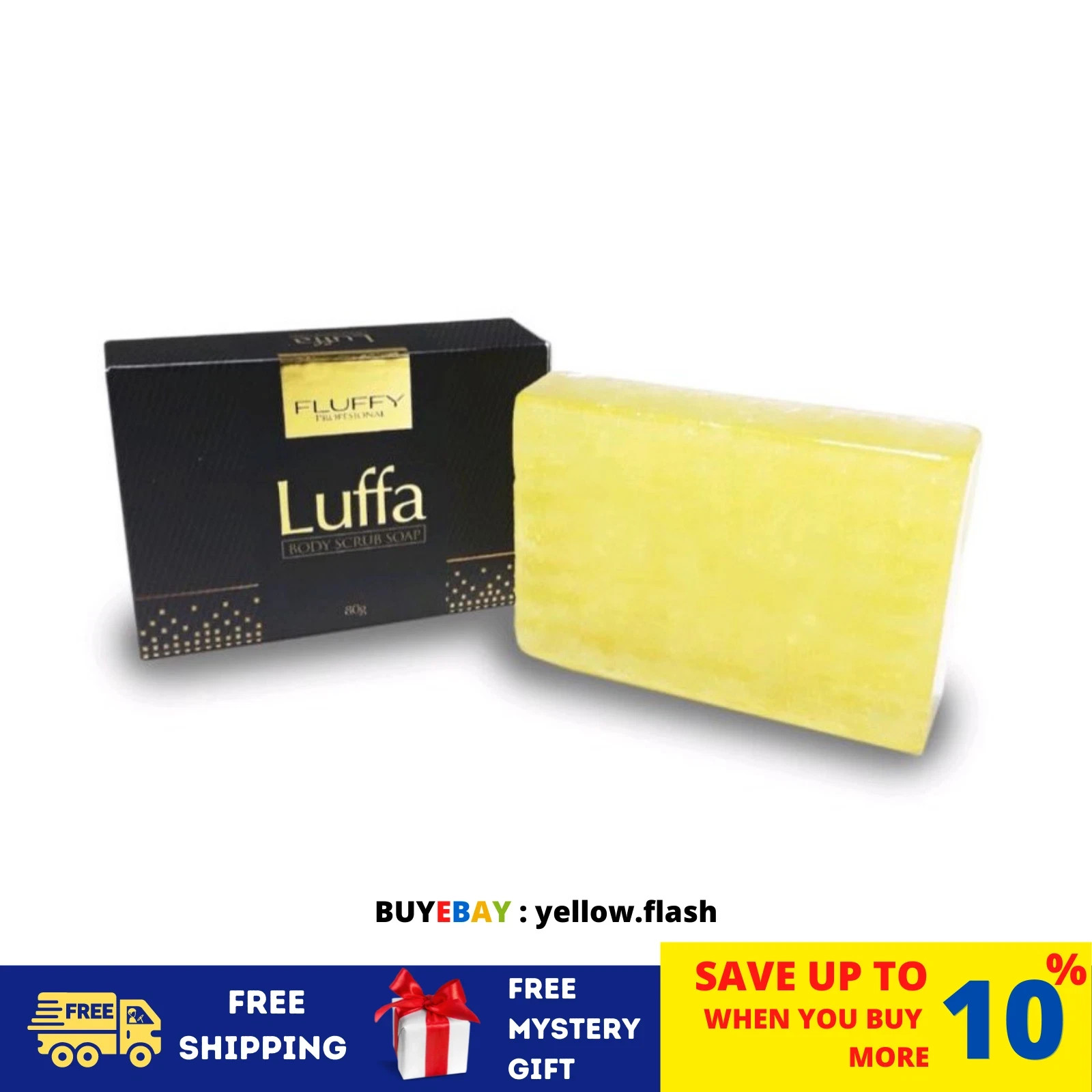 2 X 80g FLUFFY LUFFA Body Scrub Soap REMOVE DIRT Dark Spots Dead Skin Cells