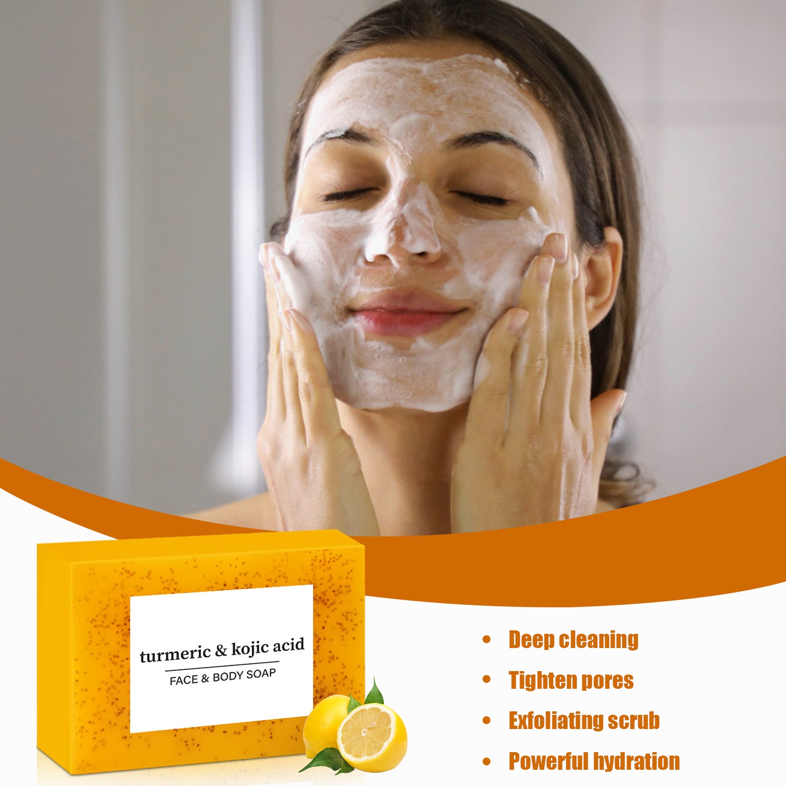 2PCS Tumeric Soap Skin Whitening Dark Spots lightening Acne Brightening Turmeric
