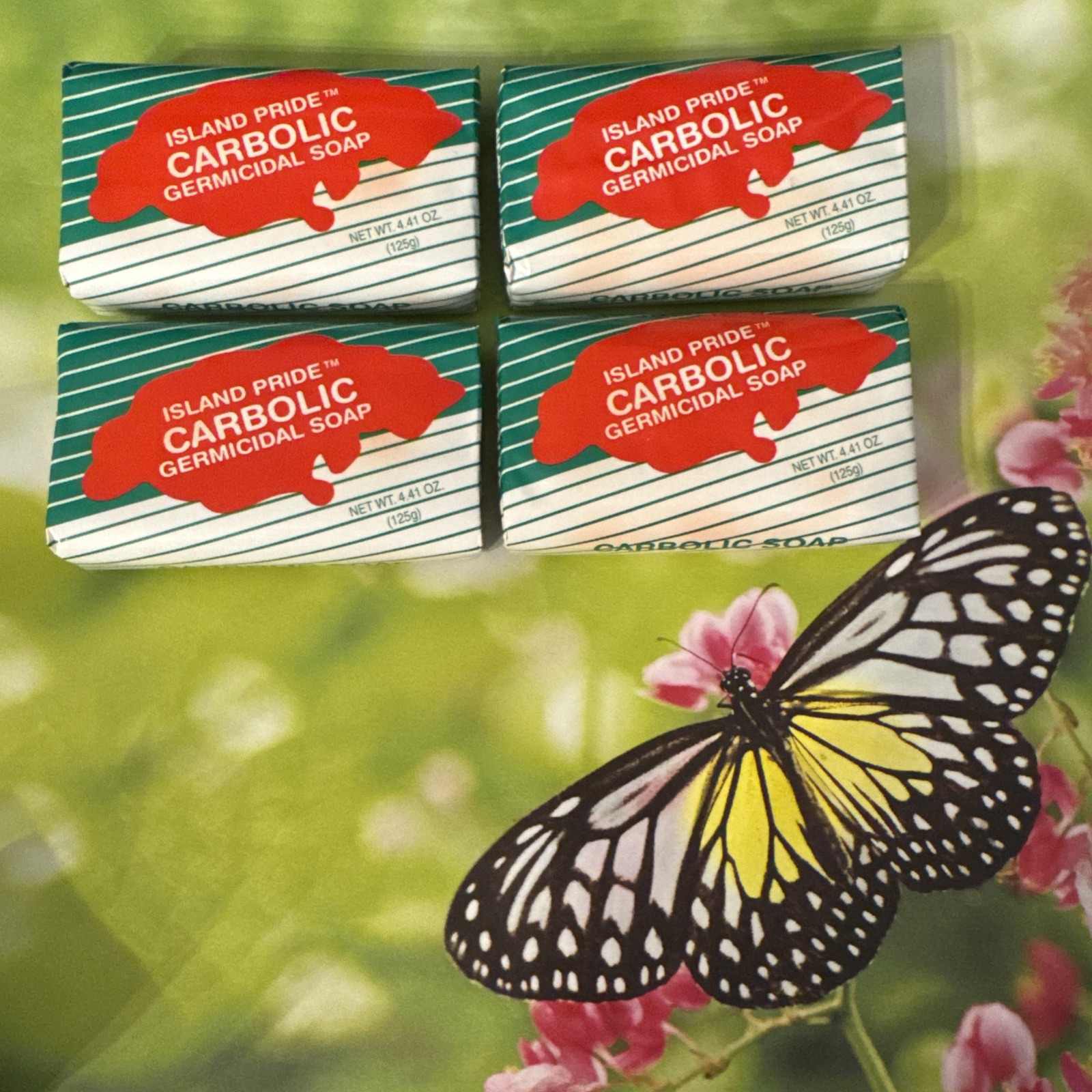 4 Bars Island Pride Carbolic Germicidal Soap 4.41oz Antibacterial Skin Cleanser