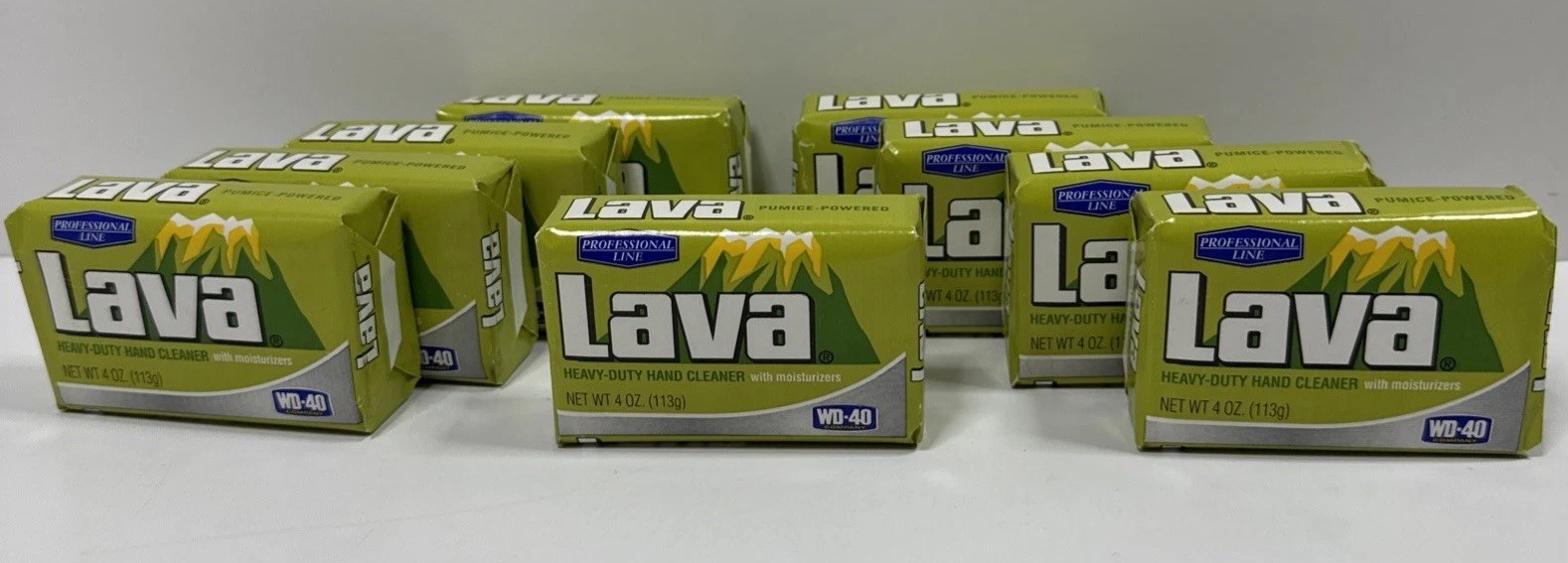 9 (NOS) Lava 4oz Bar Heavy Duty Pumice Powered Hand Soap Made By Wd-40 USA