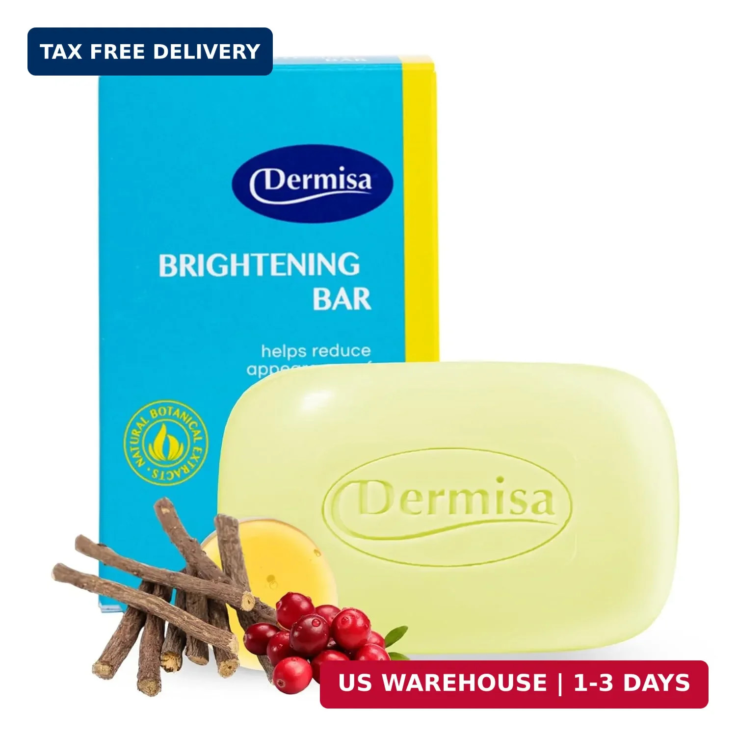 Dermisa Brightening Bar with Kojic Acid, Licorice and 3 Ounce (Pack of 1)