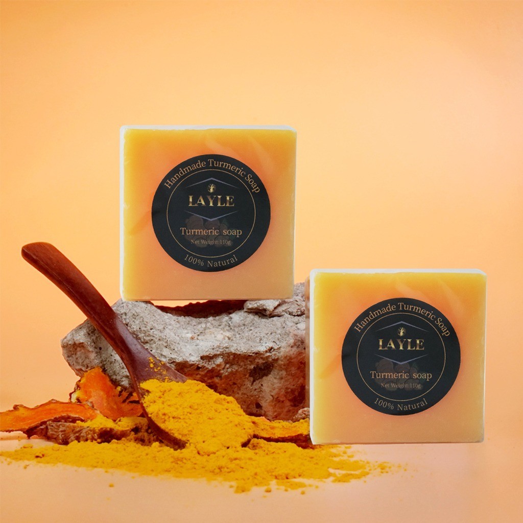 LAYLE Handmade Turmeric Soap Bar 110g | 100% Natural Skin Brightening Cleanse
