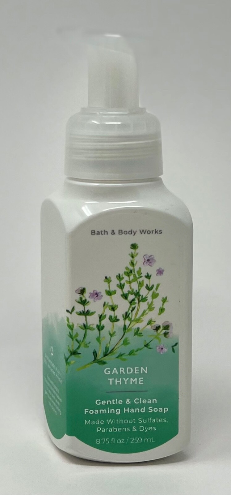 2 NEW BATH BODY WORKS GARDEN THYME GENTLE CLEAN FOAMING HAND SOAP WASH FOAM PUMP