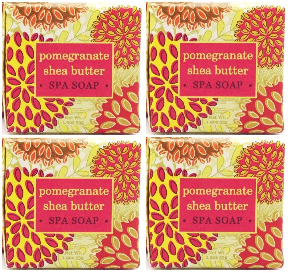 Greenwich Bay 1.9oz Soap, Pomegranate Shea Butter – Set of 4 (R5H014)