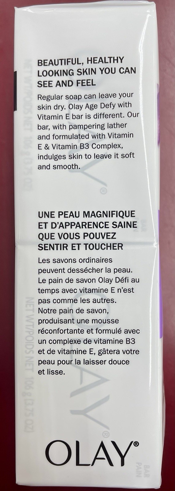 LOT (4) OLAY AGE DEFY BEAUTY BAR SOAP 10X MOISTURIZER VITAMIN E 3.75 OZ 24 BARS