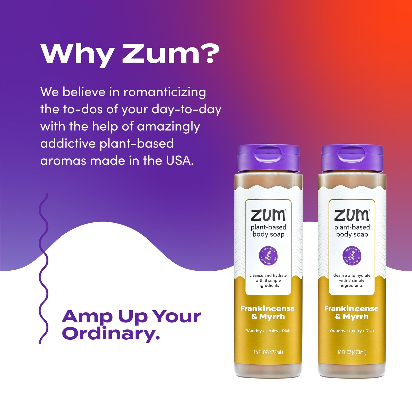 Zum Body Soap – Frankincense & Myrrh – 16 fl oz (2 Pack)