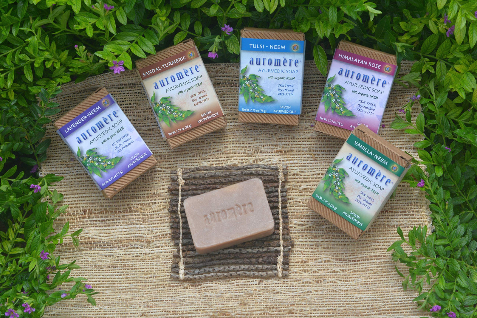 Auromere Ayurvedic Soap with Sandalwood Neem Turmeric Eco Friendly Vegan Clea…