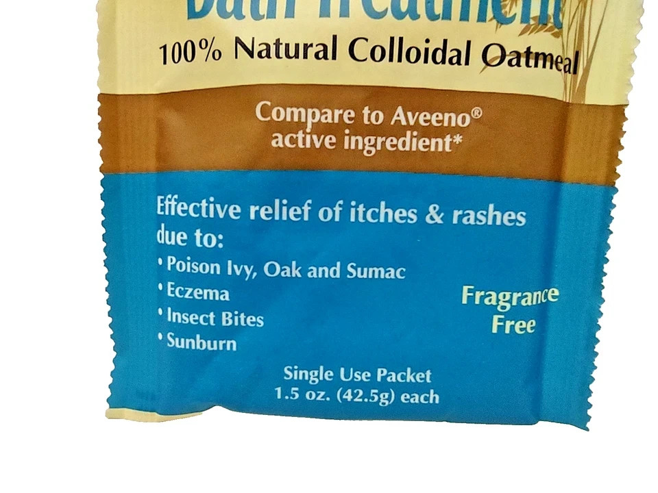 2 x RELIEF SOOTHING OATMEAL BATH TREATMENT Fragrance Free 1.5 oz each