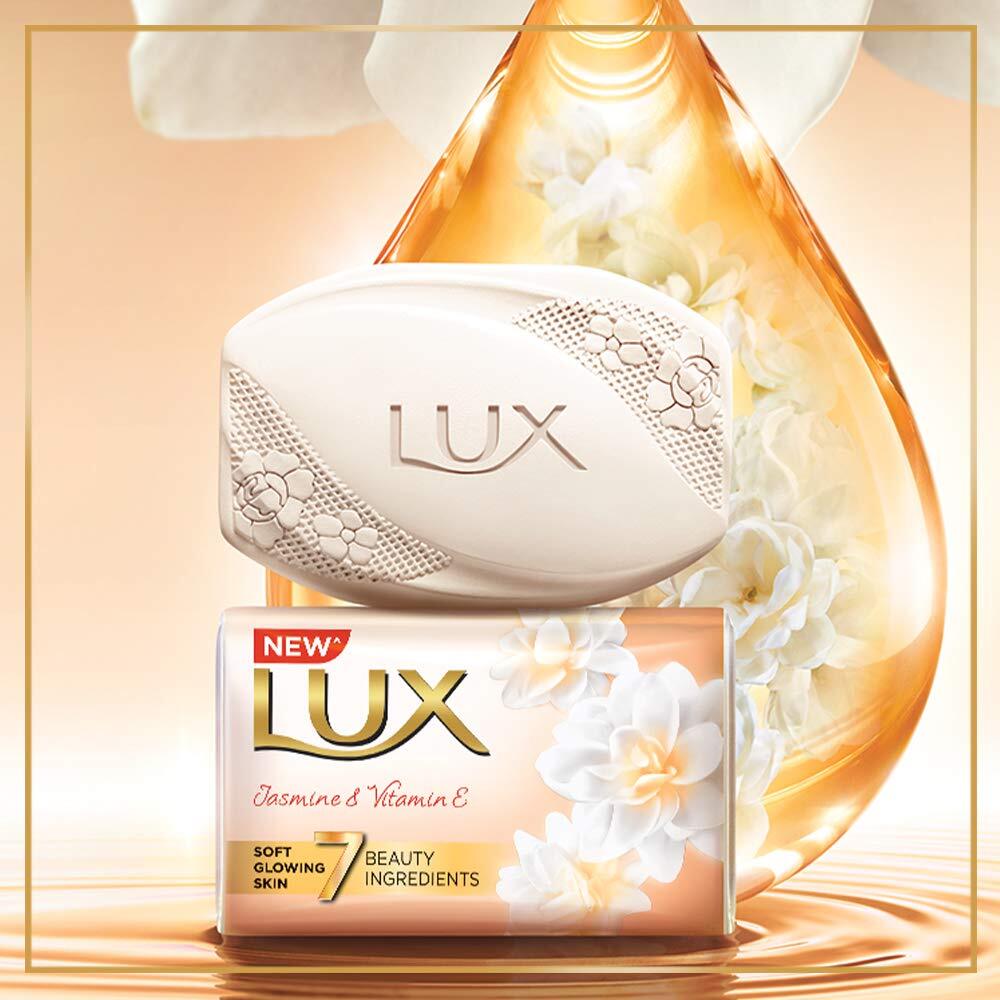 Lux Bathing Soap -Jasmine & Vitamin E Soft Glowing Skin Soap Bar – Free Ship