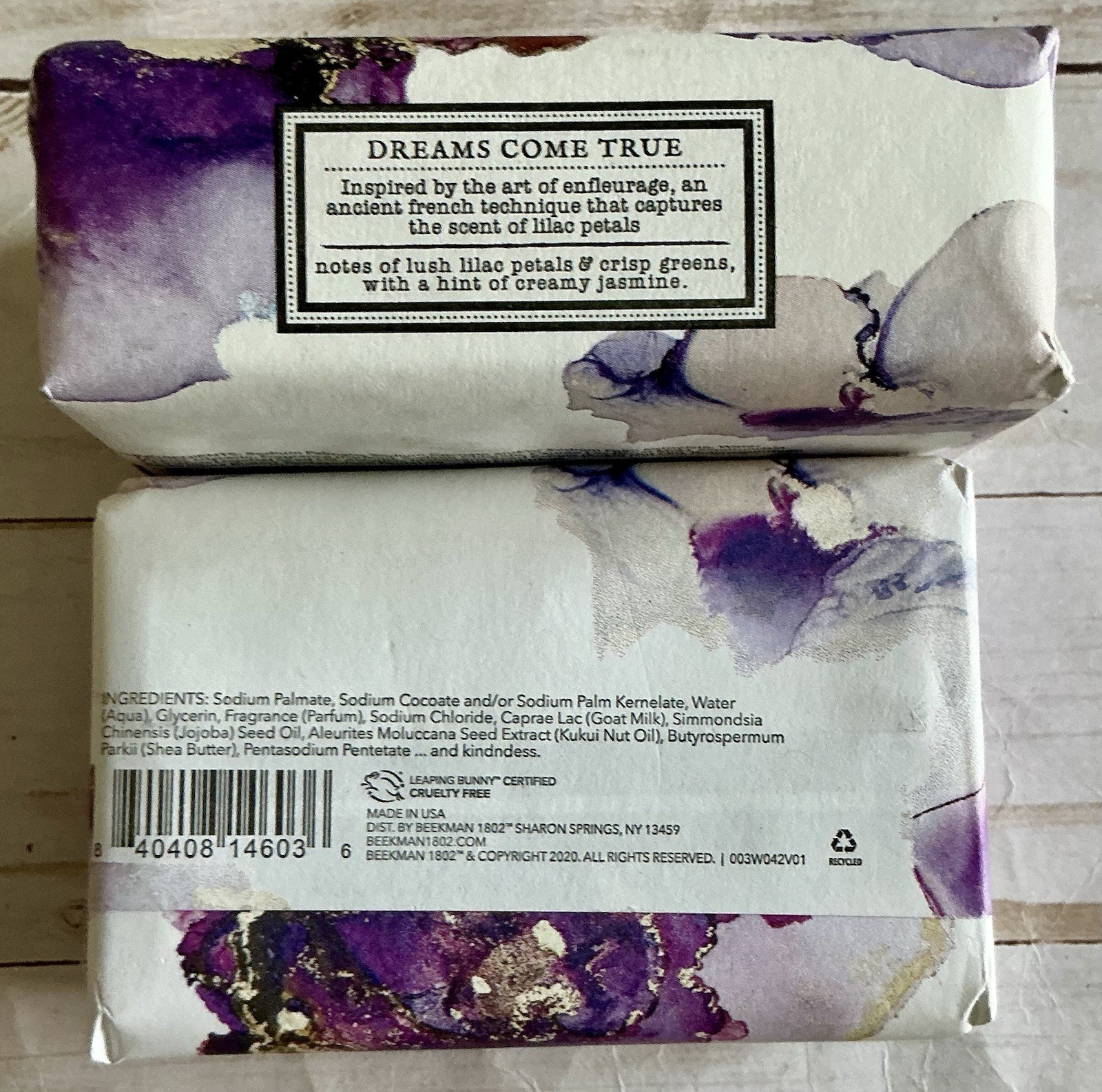 Lot of 2 Beekman 1802 Goat Milk Soap Bar Lilac Dream 9 oz Full Size New in Pkg