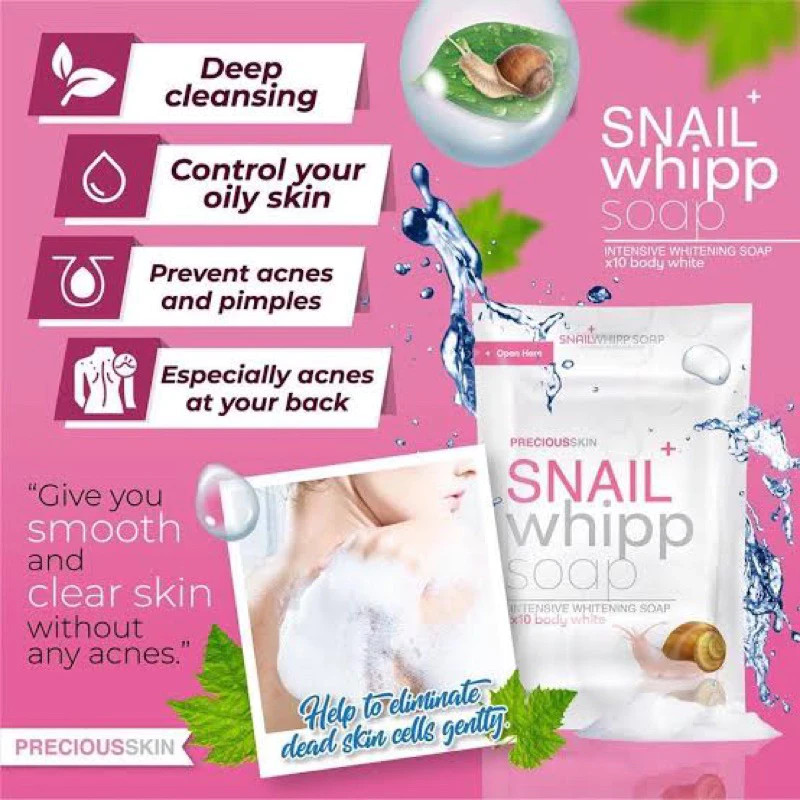 4 x100g. Snail White Whipp Soap Bar Foam with Delicate Softening Namu Life