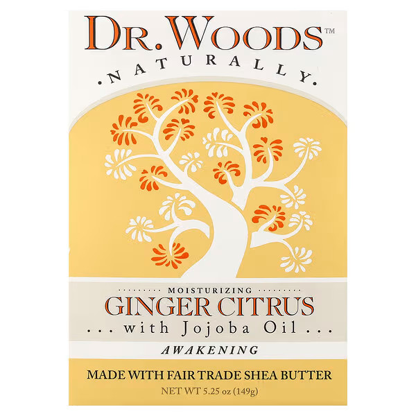 Dr. Woods, Moisturising Bar Soap, Ginger Citrus, 5.25oz (149g)