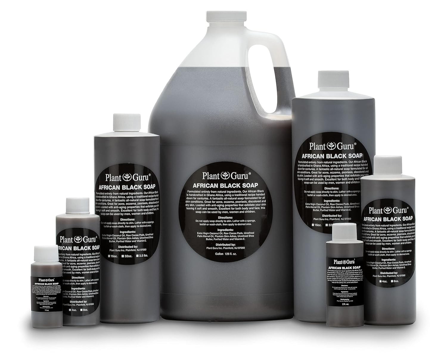Unscented African Black Soap 1 Gallon – Hydrating Exfoliating Natural Cleanser
