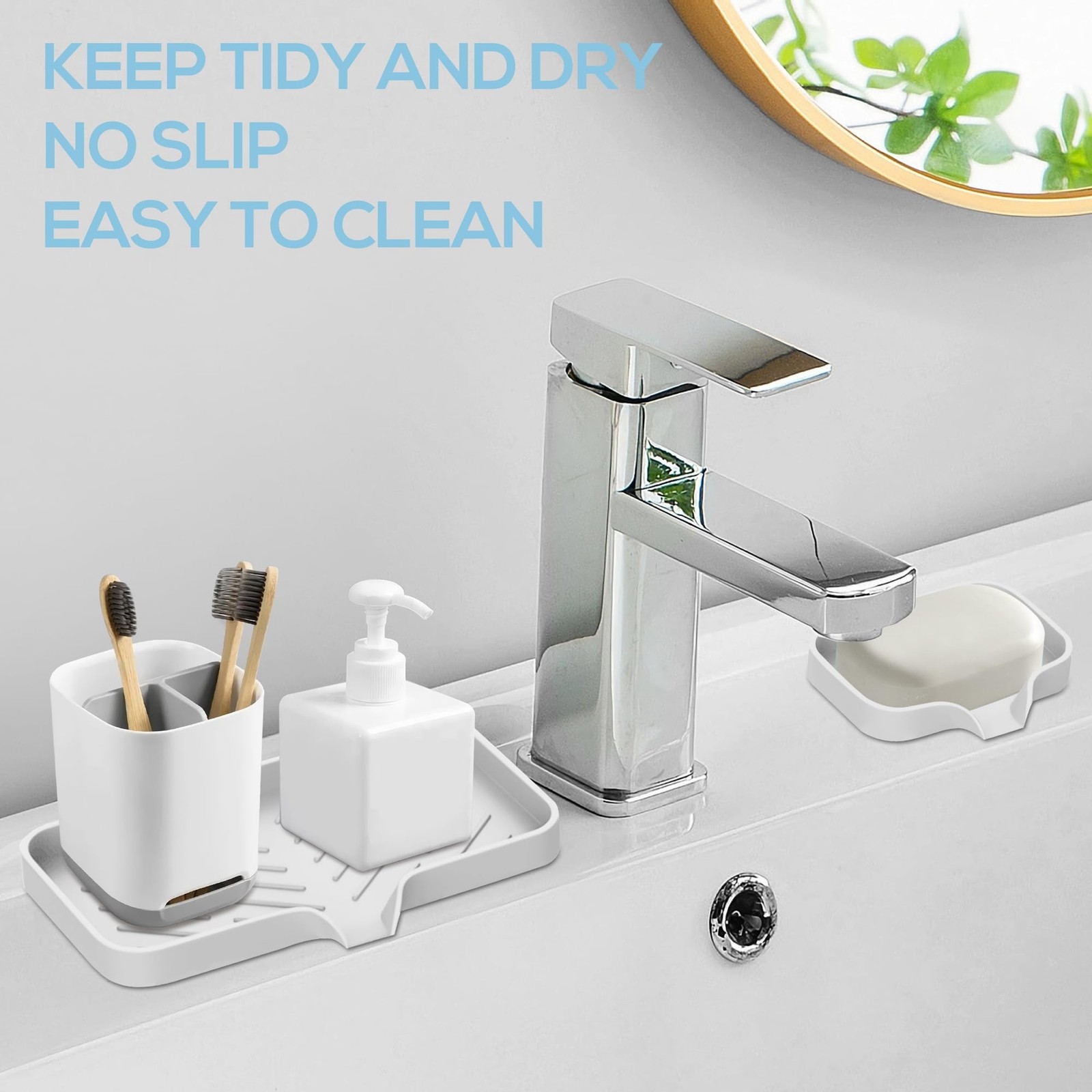 Kitchen Sink Tray,3 Pcs Silicone Sponge Holder for Kitchen Sink Organizer, Ki…