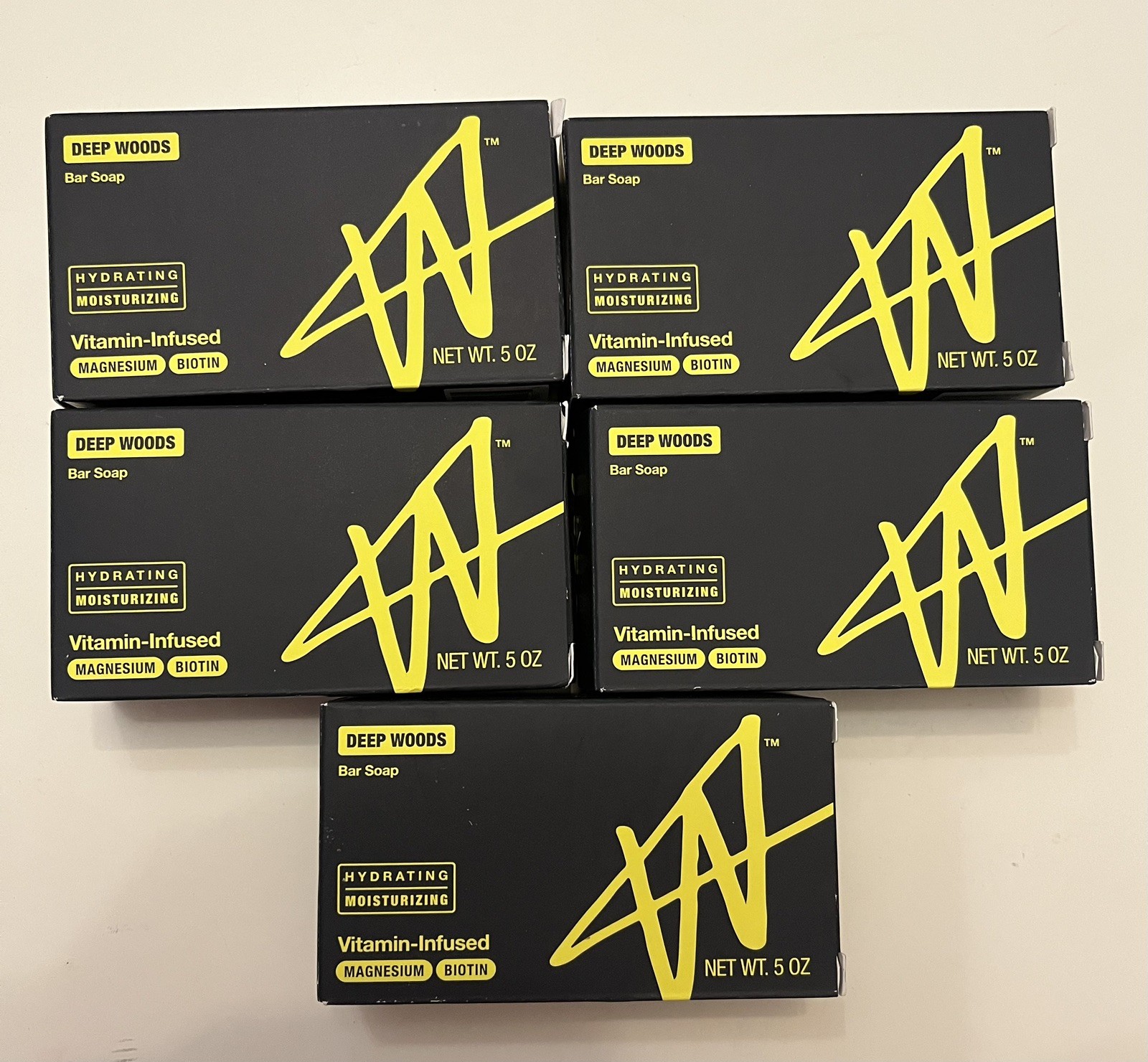 5 Bars: W by Jake Paul Hydrating Moisturizing Soap Bar Deep Woods, 5 oz each