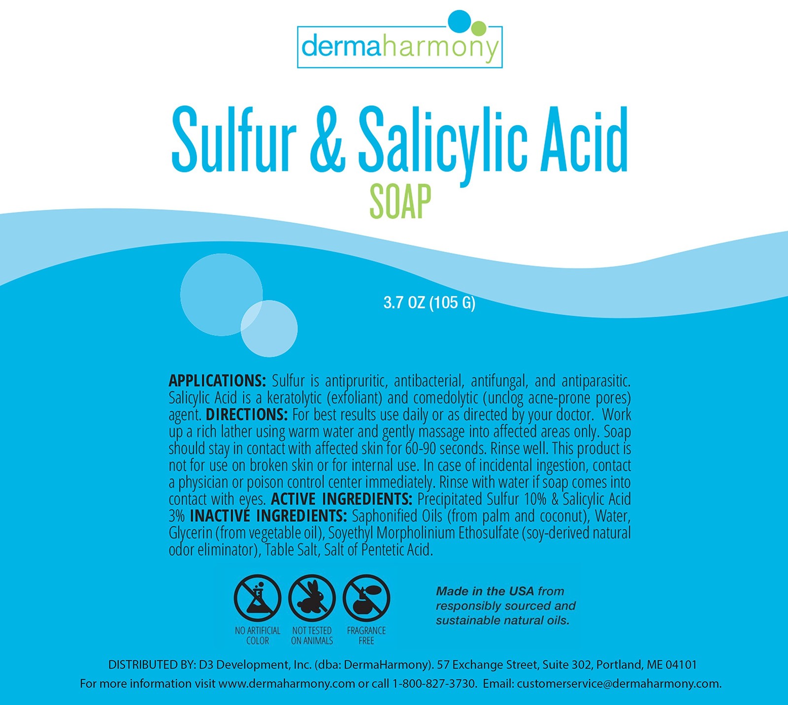 10% Sulfur and 3% Salicylic Acid Bar Soap 3.7 oz (2 Bars)