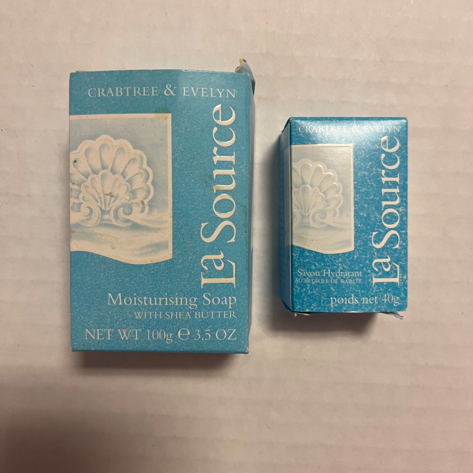 Crabtree & Evelyn La Source Moisturizing Soap Shea Butter 3.5oz & 1.4oz (2 Bars)