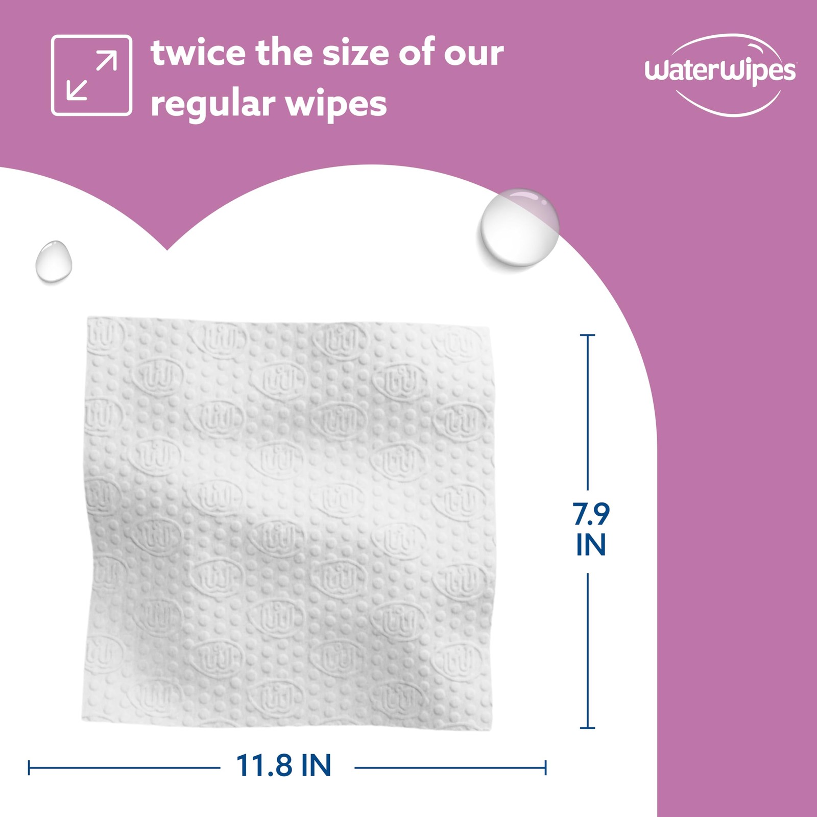WaterWipes Sensitive Whole Body Wipes XL Textured Incontinence Care 90ct