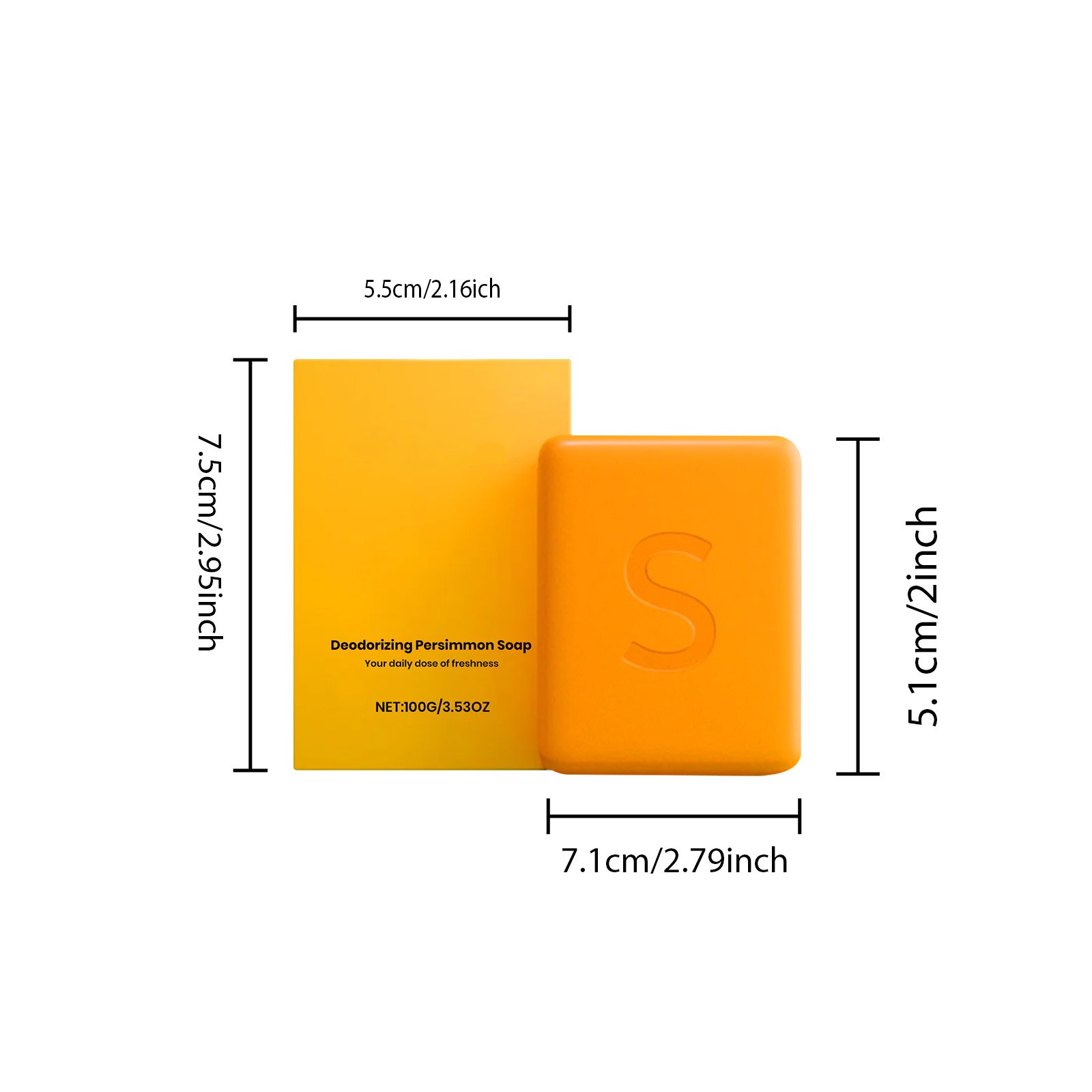 Swarva Persimmon Soap Bar Body Odor Control Deodorant Soap for Men & Women 🔥