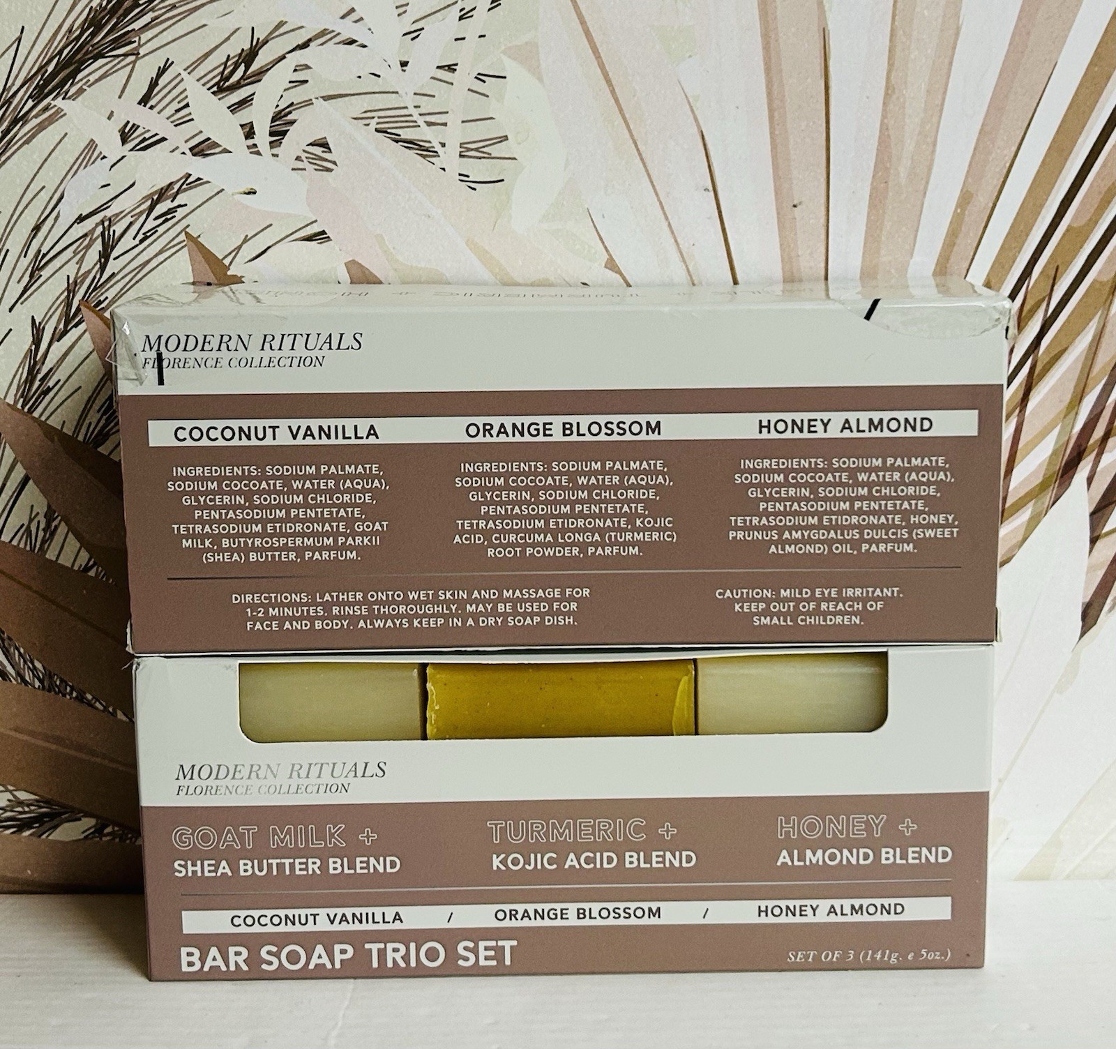 2-Pack Coconut Vanilla, Orange Blossom & Honey Almond Bar Soap Trio Set 5 oz