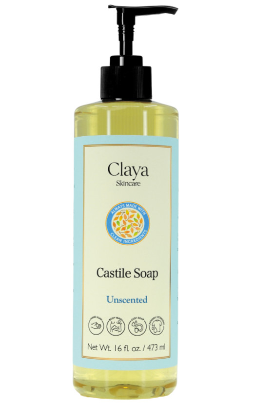 Liquid Castile Soap (Pump Cap) – Organic Ingredients, Gentle For Sensitive Skin