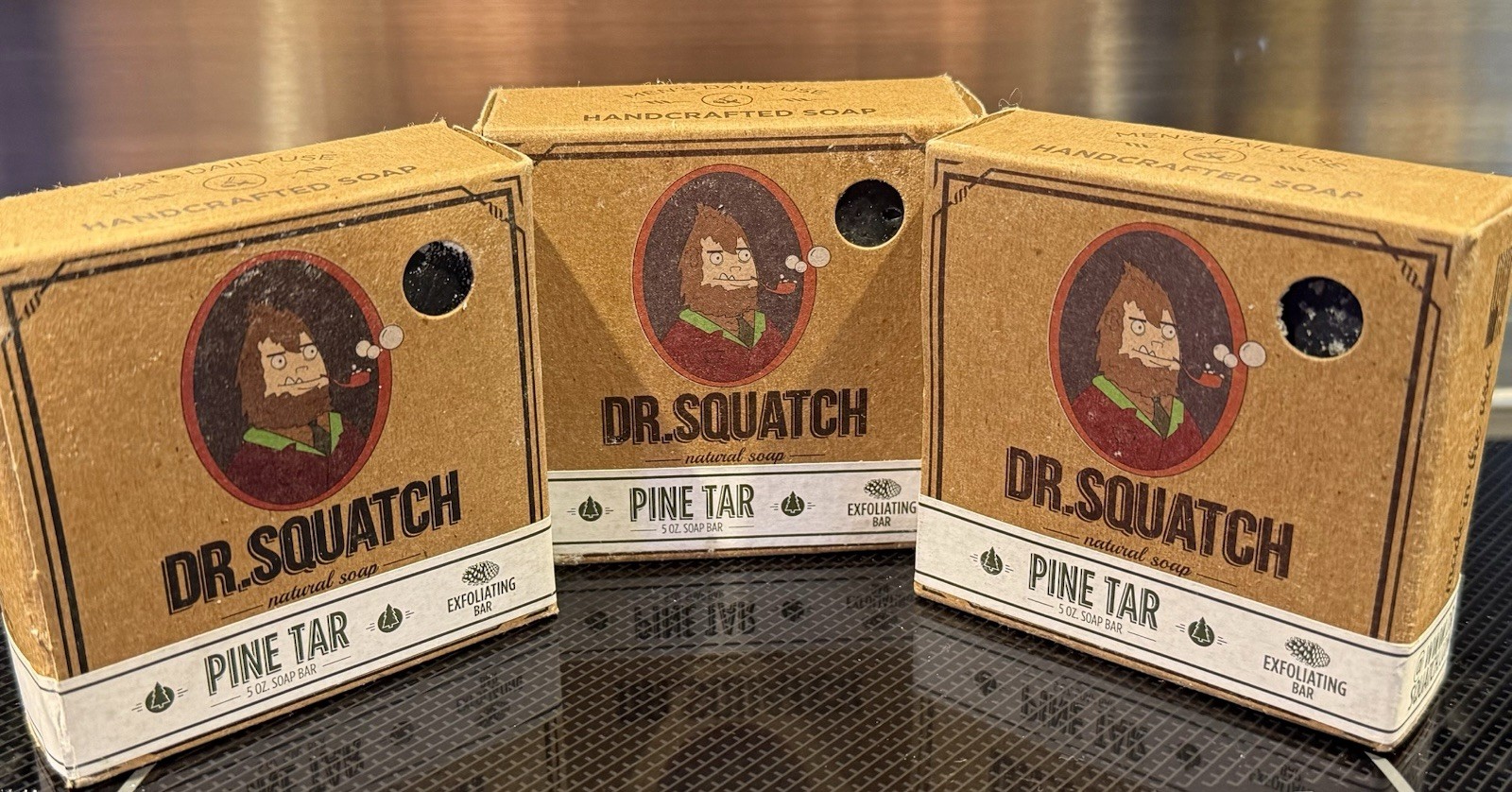 Dr. Squatch Men’s Pine Tar OG Natural Soap, 5oz Bricc Brown Box