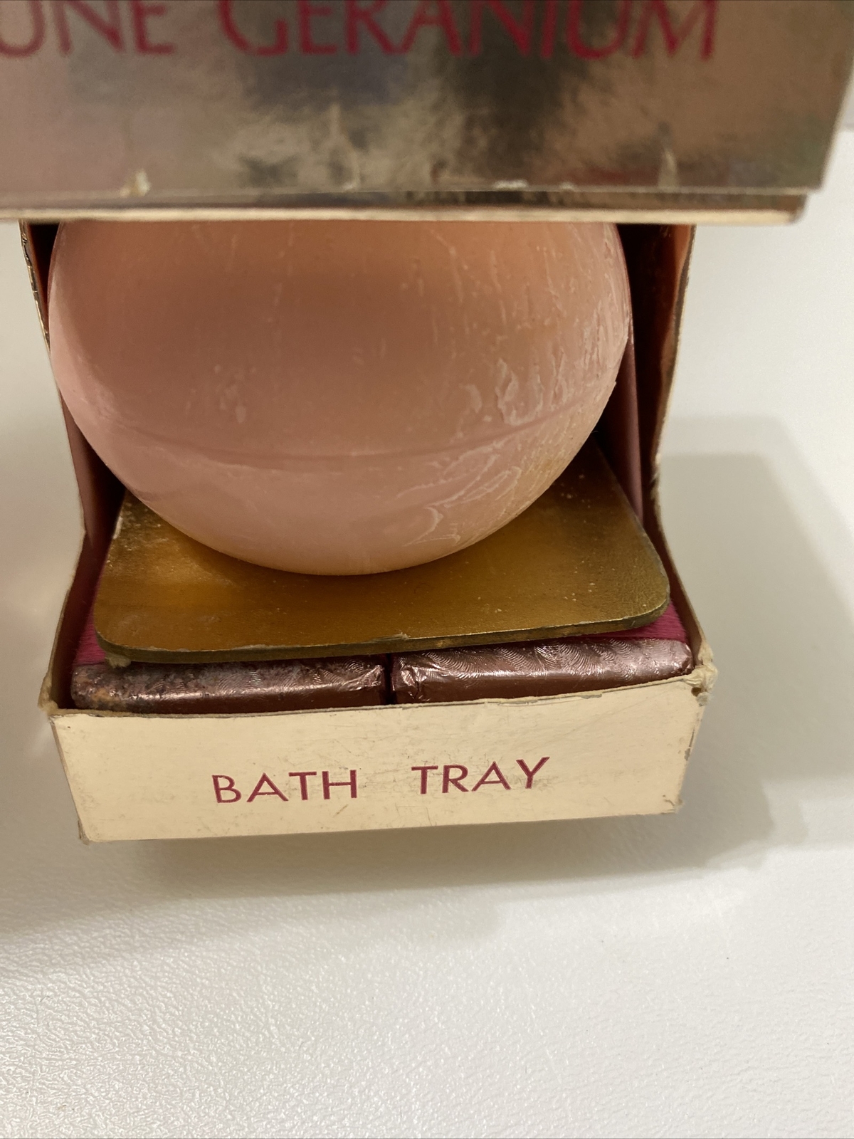 Vintage Elizabeth Arden June Geranium Bath Tray Salts Cubes Soap New