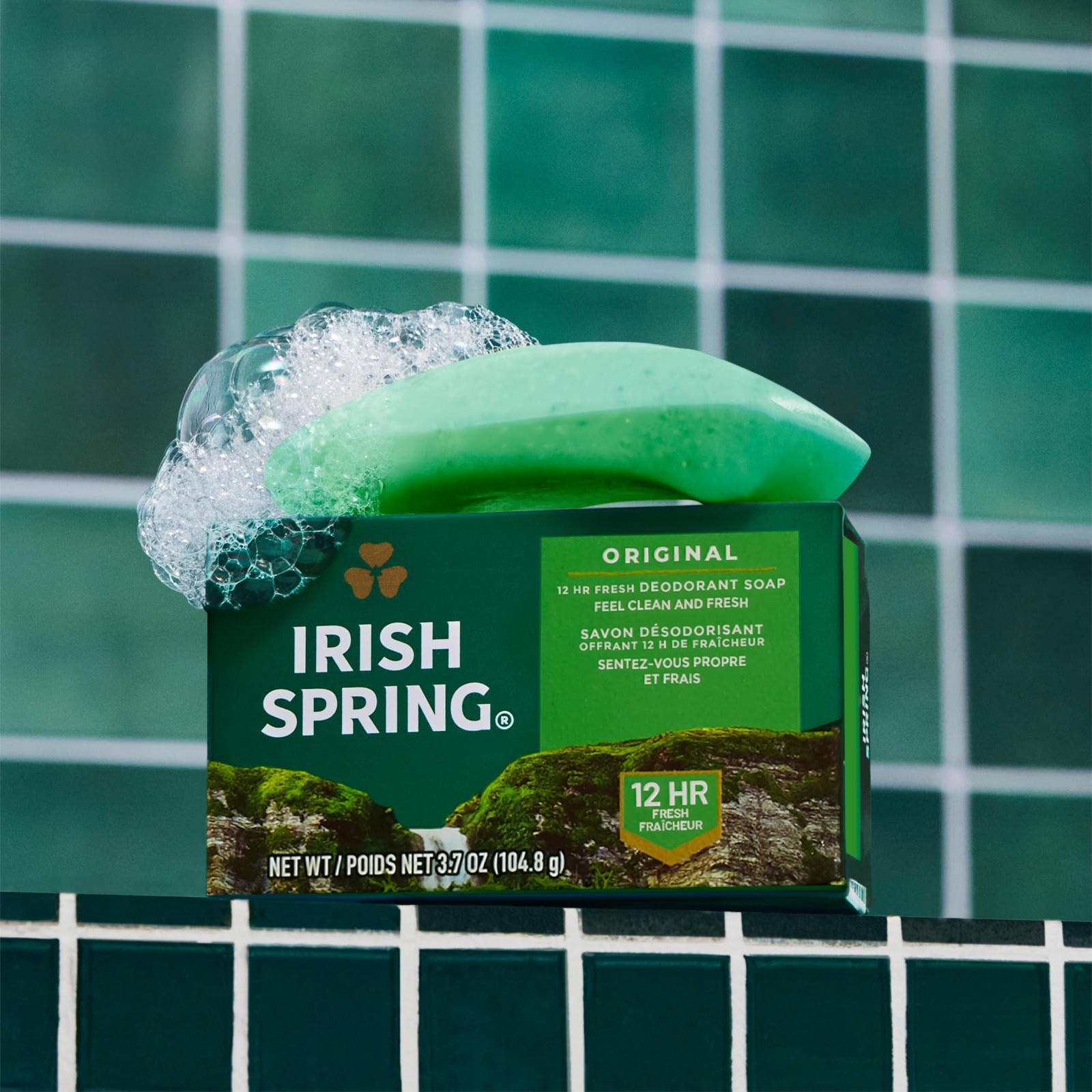 Irish Spring Bar Soap for Men, Original Clean, 3.75 Ounce (Pack of 24), Green