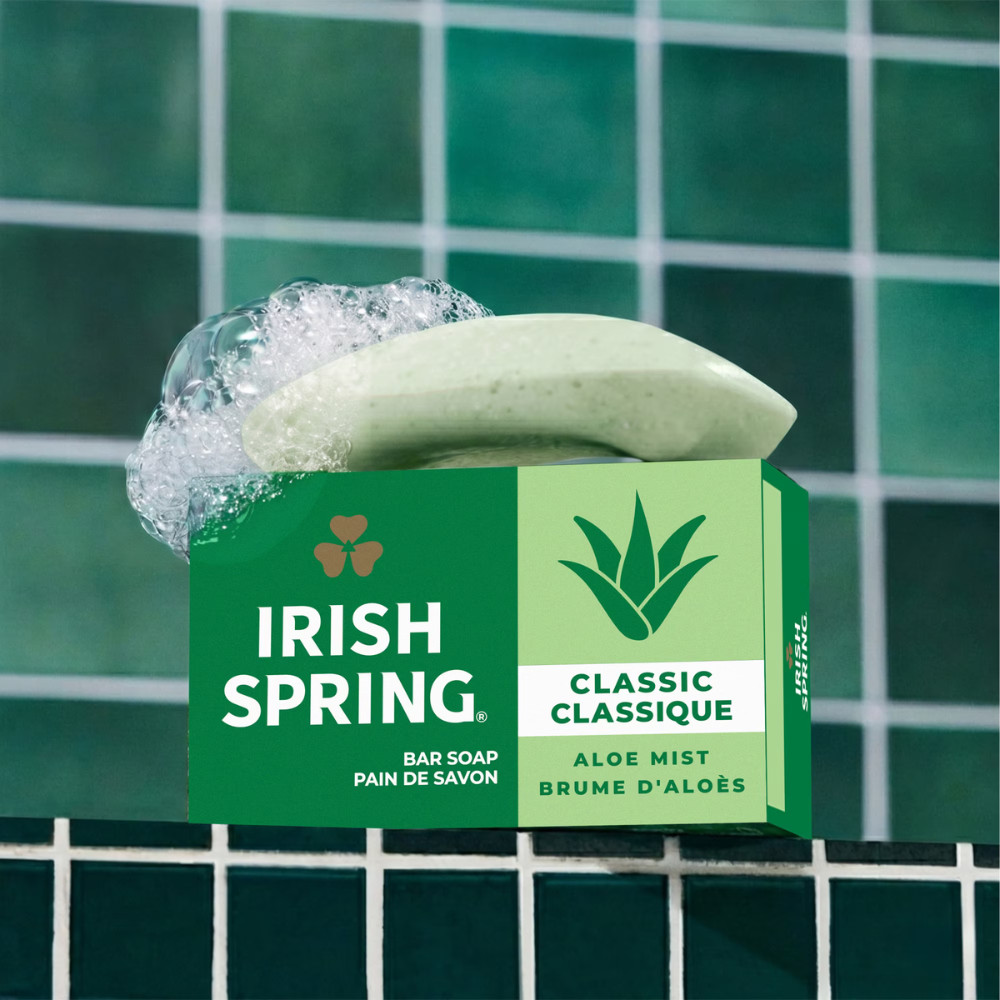 Irish Spring Aloe Mist Deodorant Men’s Bar Soap 3.7oz, Bulk Pack 48 Bars Total