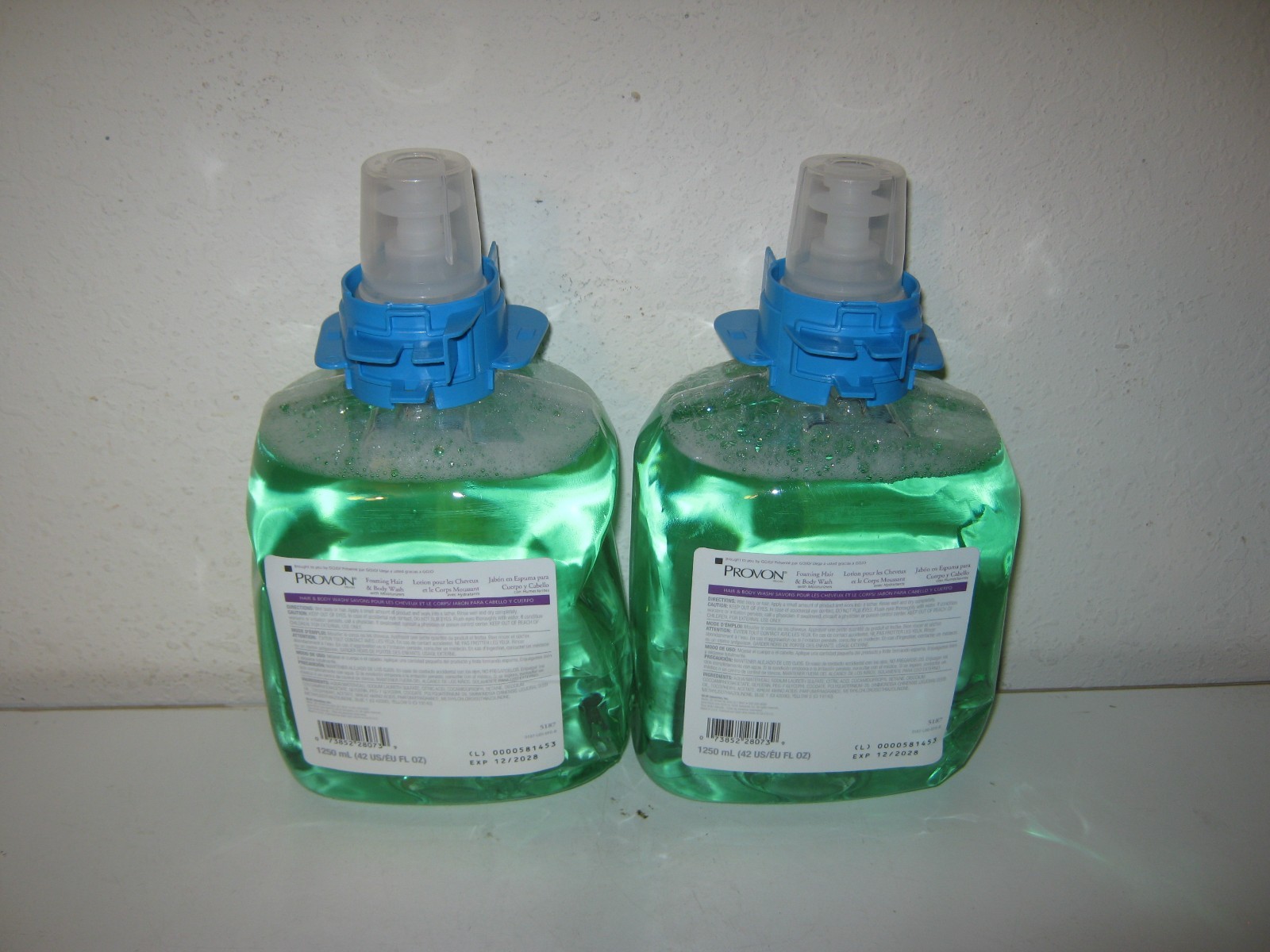 TWO {2} PROVON 1250 ML FOAMING HAIR & BODY WASH-5187-EXP 12/2028-FREE SHIP-BIN 5