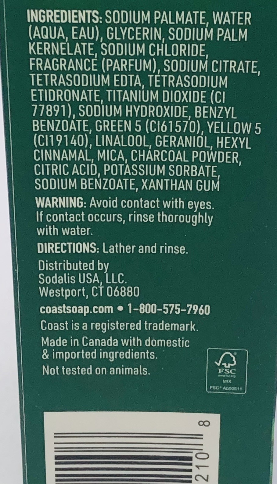 12XL Bars! Coast® Emerald Burst Moisturizing Soap 7.05 Oz ea. Like Irish Spring