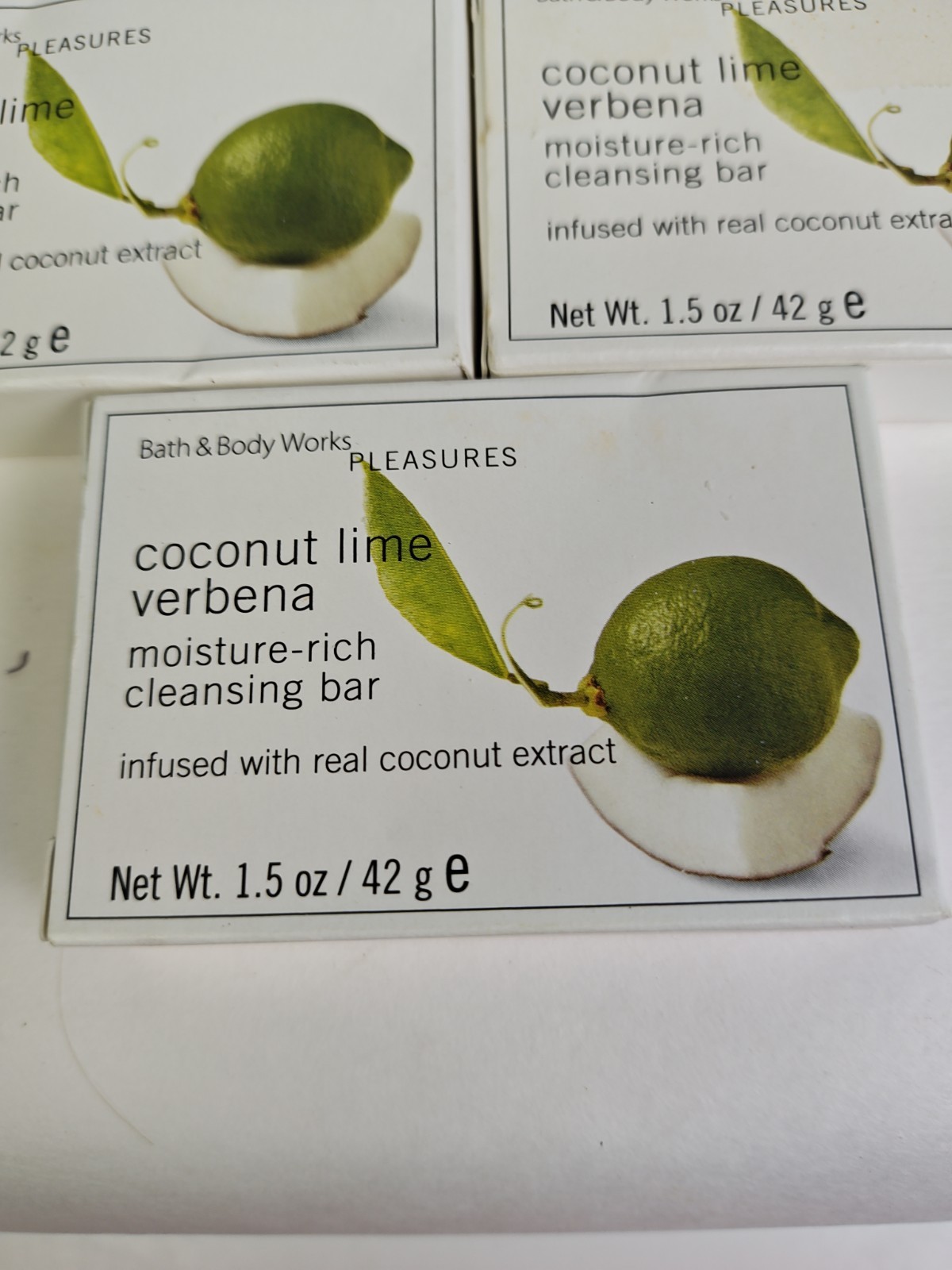 BATH & BODY WORKS 5 Bars ~ COCONUT LIME VERBENA ~ 1.5 OZ CLEANSING BAR SOAP