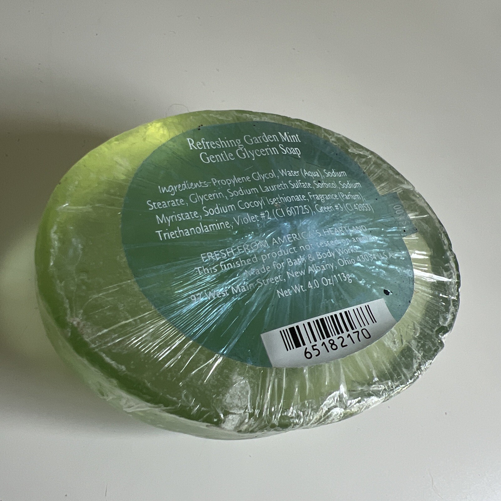 Vintage Bath Body Works Refreshing Garden Mint Gentle Glycerin Soap 4oz NEW