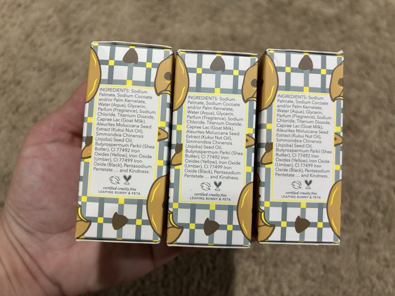 Beekman 1802 Goat Milk Soap Bar Toll House Fresh Baked Cookies & Milk 3.0 Oz X 3