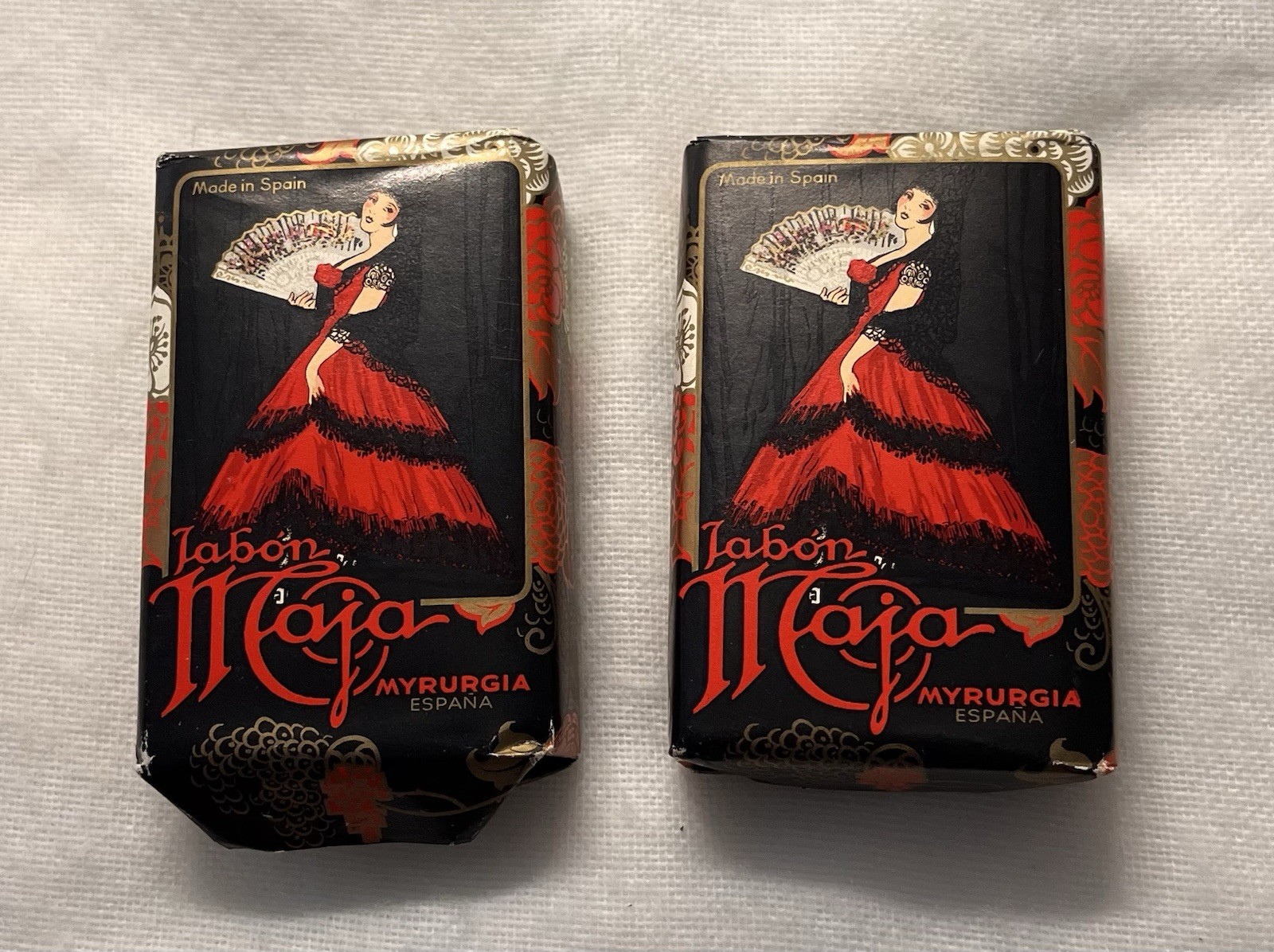 2 Jabon Maja Myrurgia 3 1/6 Oz Soap Bars Made in Spain New In Wrapper
