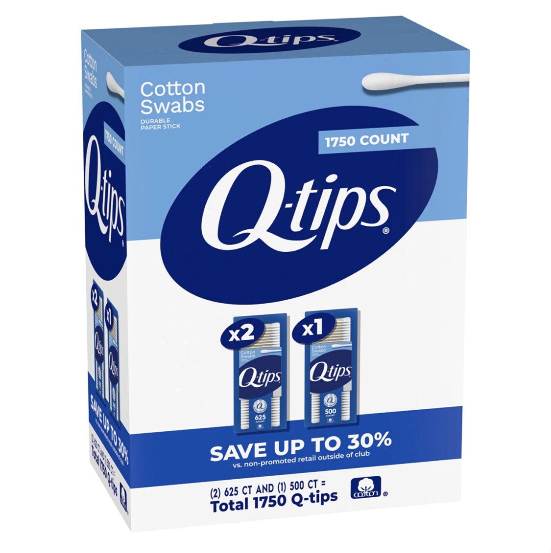 Q-tips Cotton Swabs (625 ct., 2 pk. + 500 ct., 1 pk.) Great Price