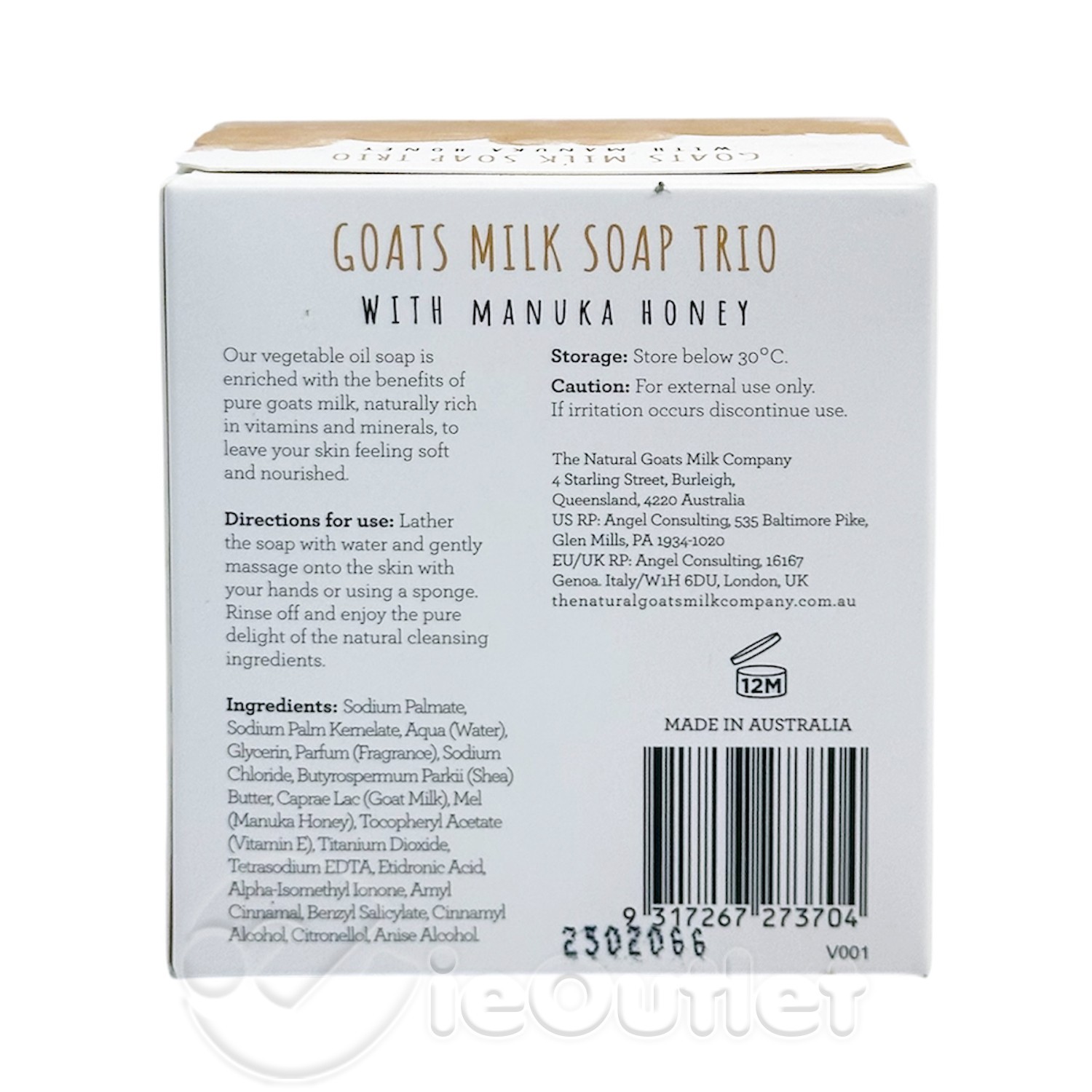 9-PACK The Natural Goats Milk Company Bar Soap w/ MANUKA HONEY Made in Australia