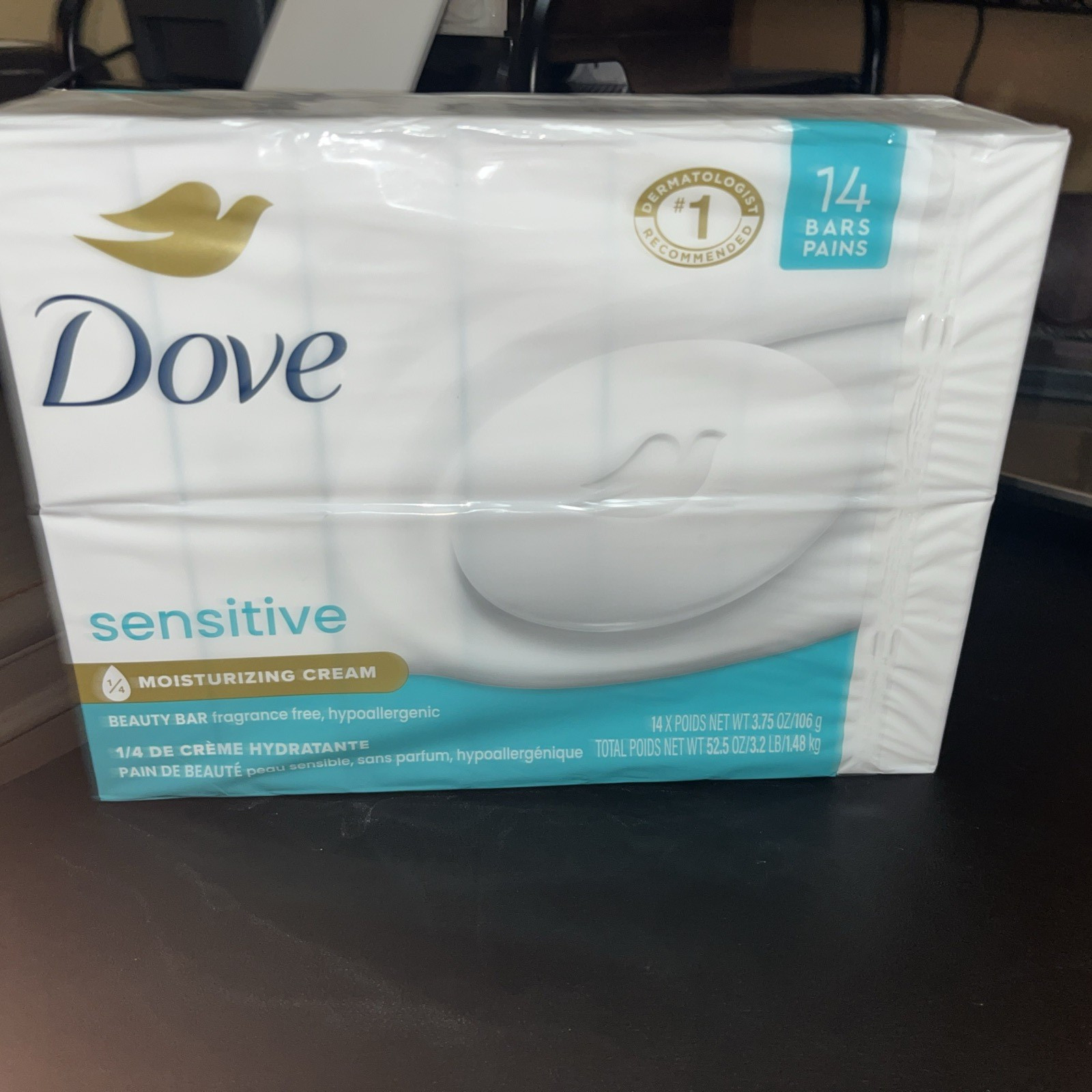 Dove Moisturizing Soap Bar for Softer Skin – 3.75oz, Pack of 14 Bars