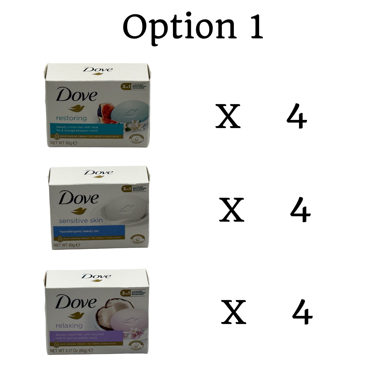 Dove Beauty Cream Bar Soap 12 PC (Pick From Different Scent) 90gm Per Bar