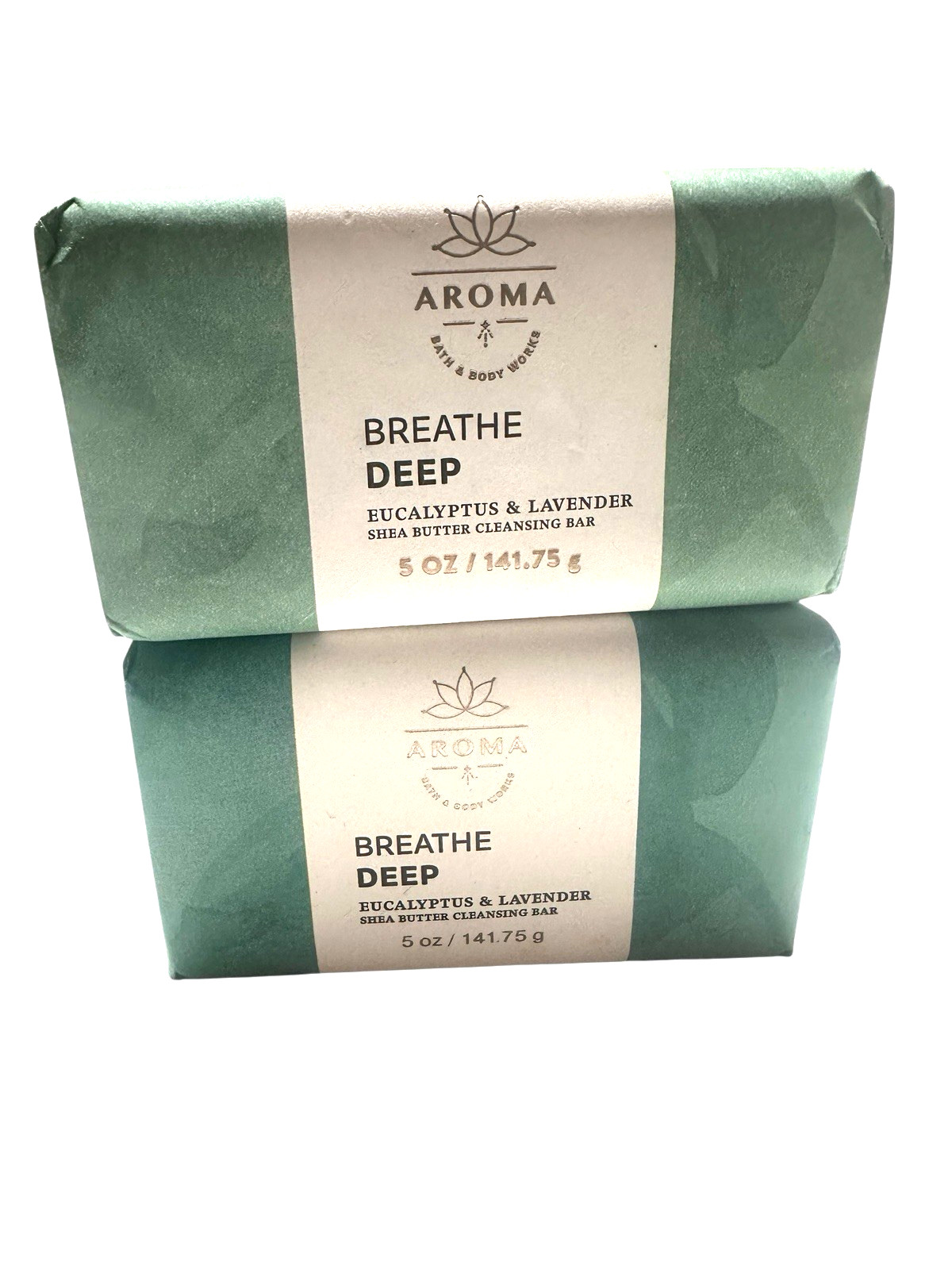 2 Bath Body Works BREATHE DEEP Set EUCALYPTUS & LAVENDER Shea CLEANSING BAR SOAP