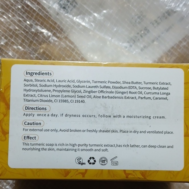 LIYALAN Turmeric Soap Bars Vegan Multipack 3 x 110g Turmeric Scent