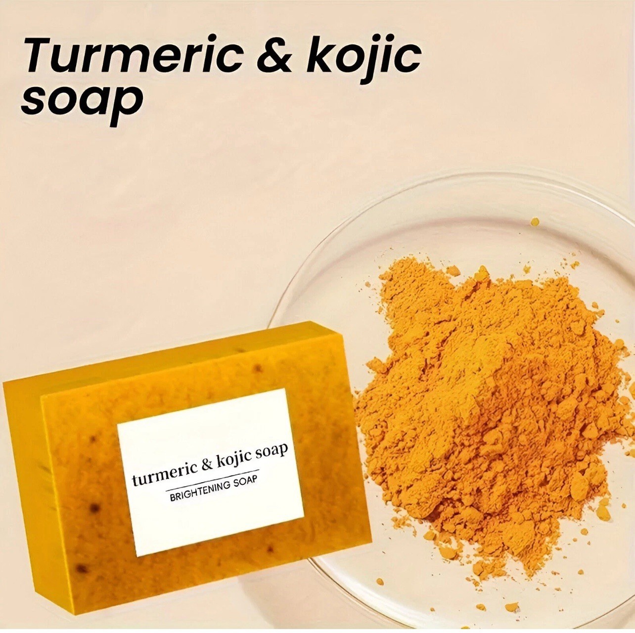 Turmeric Kojic Acid Brightening Soap Skin Whitening Dark Spots lightening Acne