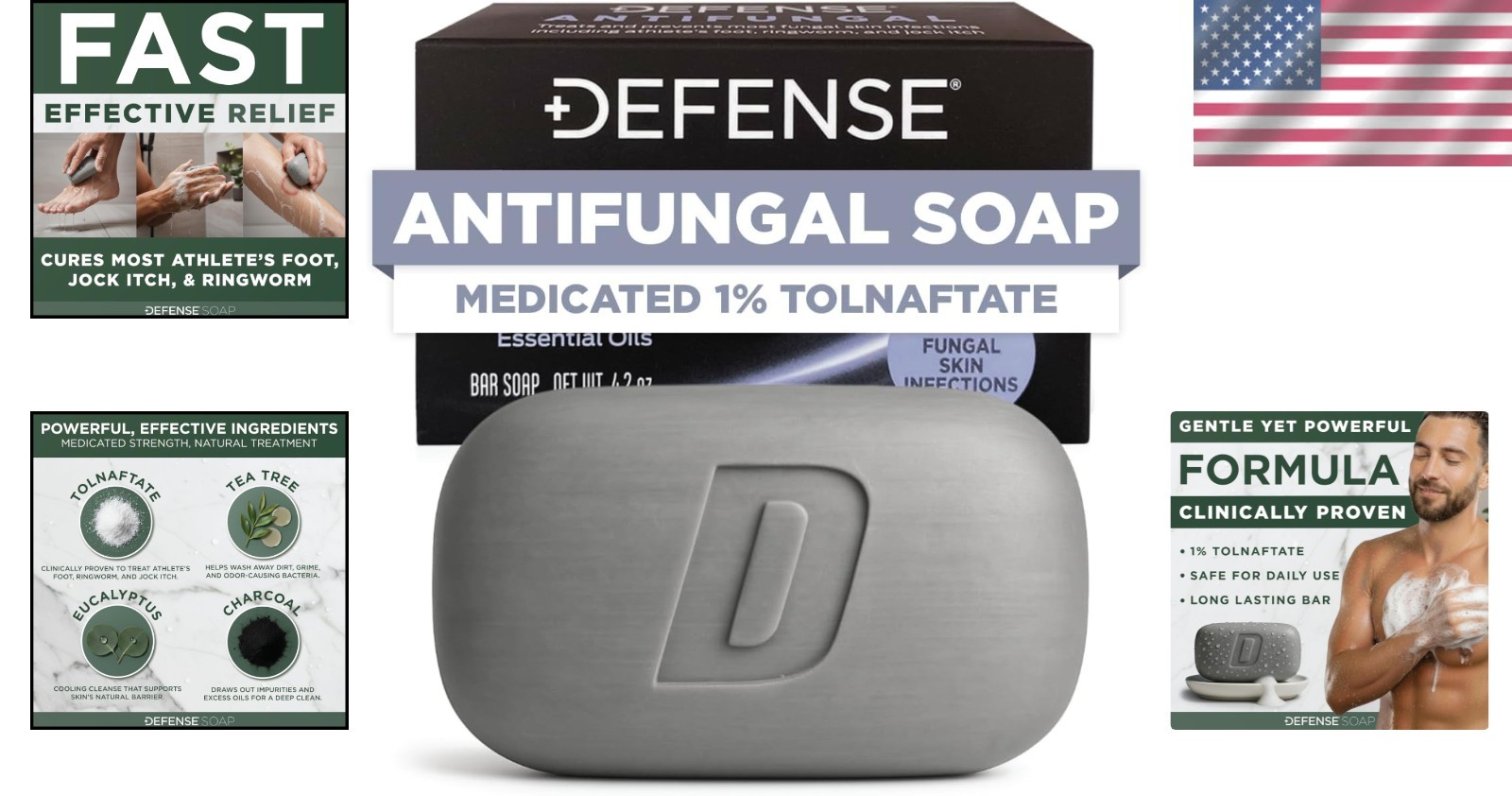 Defense Antifungal Bar Soap – 4.2 oz Treatment for Tough Fungal Infections