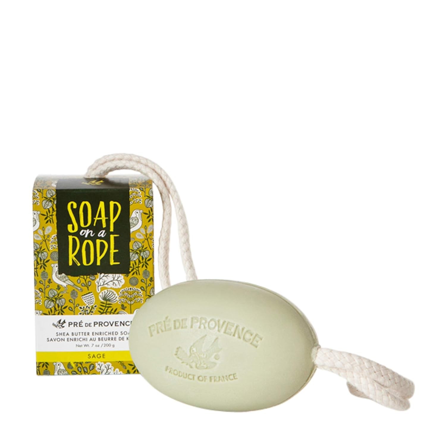 Soap on a Rope Shea Butter Enriched French Bar 200g Sage